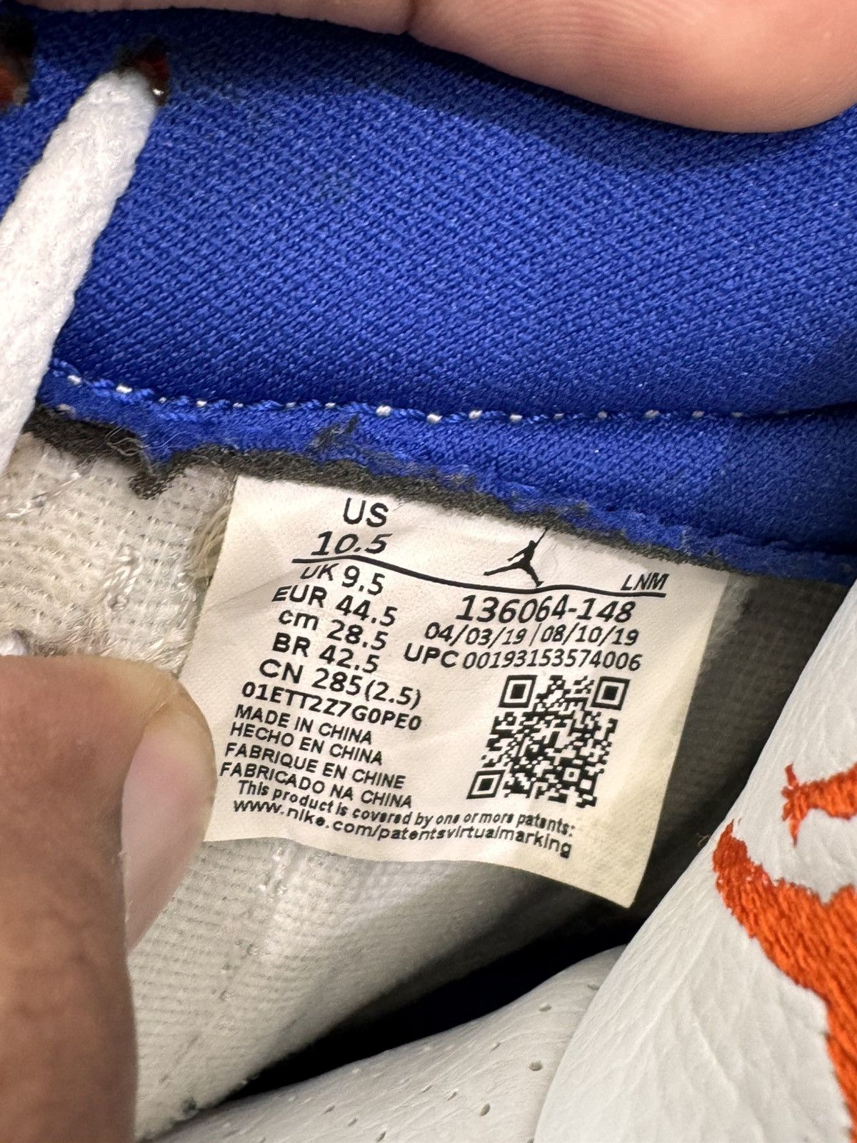 Jordan Brand Air Jordan 3 Knicks Size 10.5 (2019) Size US 10.5 / EU 43-44 - 9 Thumbnail