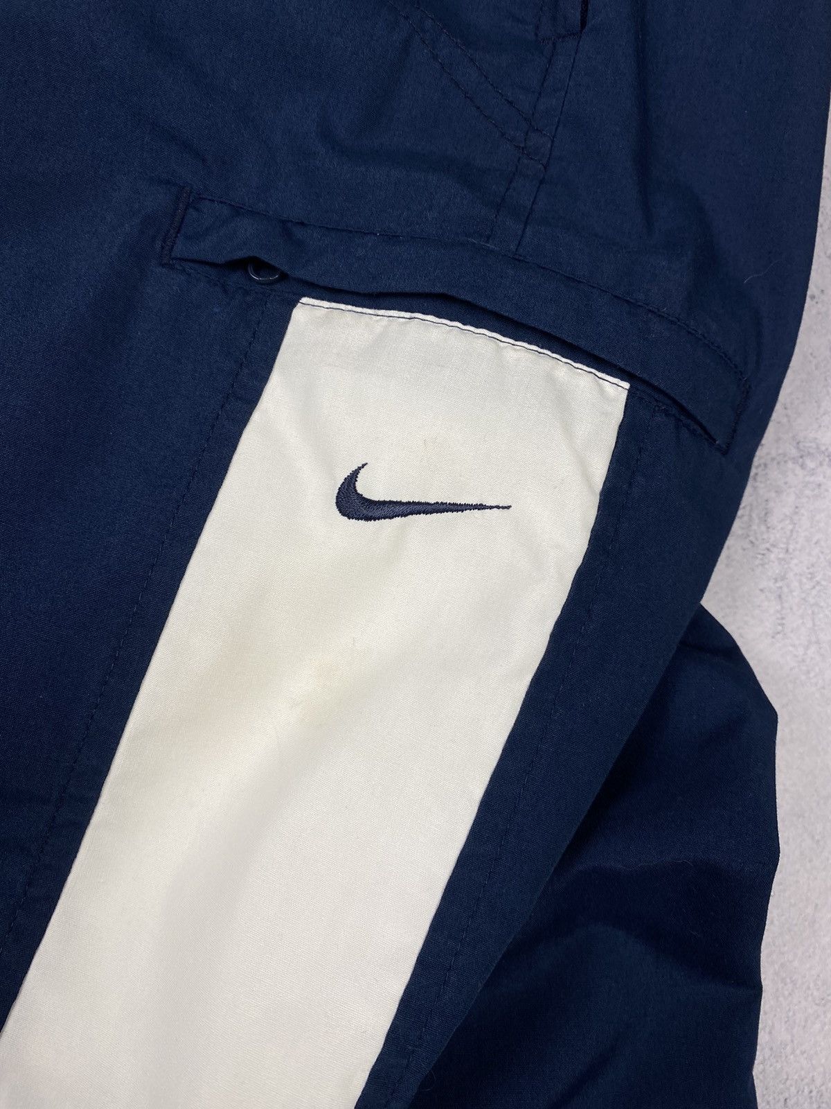 Nike × Vintage Vintage 00s Nike Swoosh Drill Joggers Baggy Nylon Y2K Pants Size US 35 - 5 Thumbnail