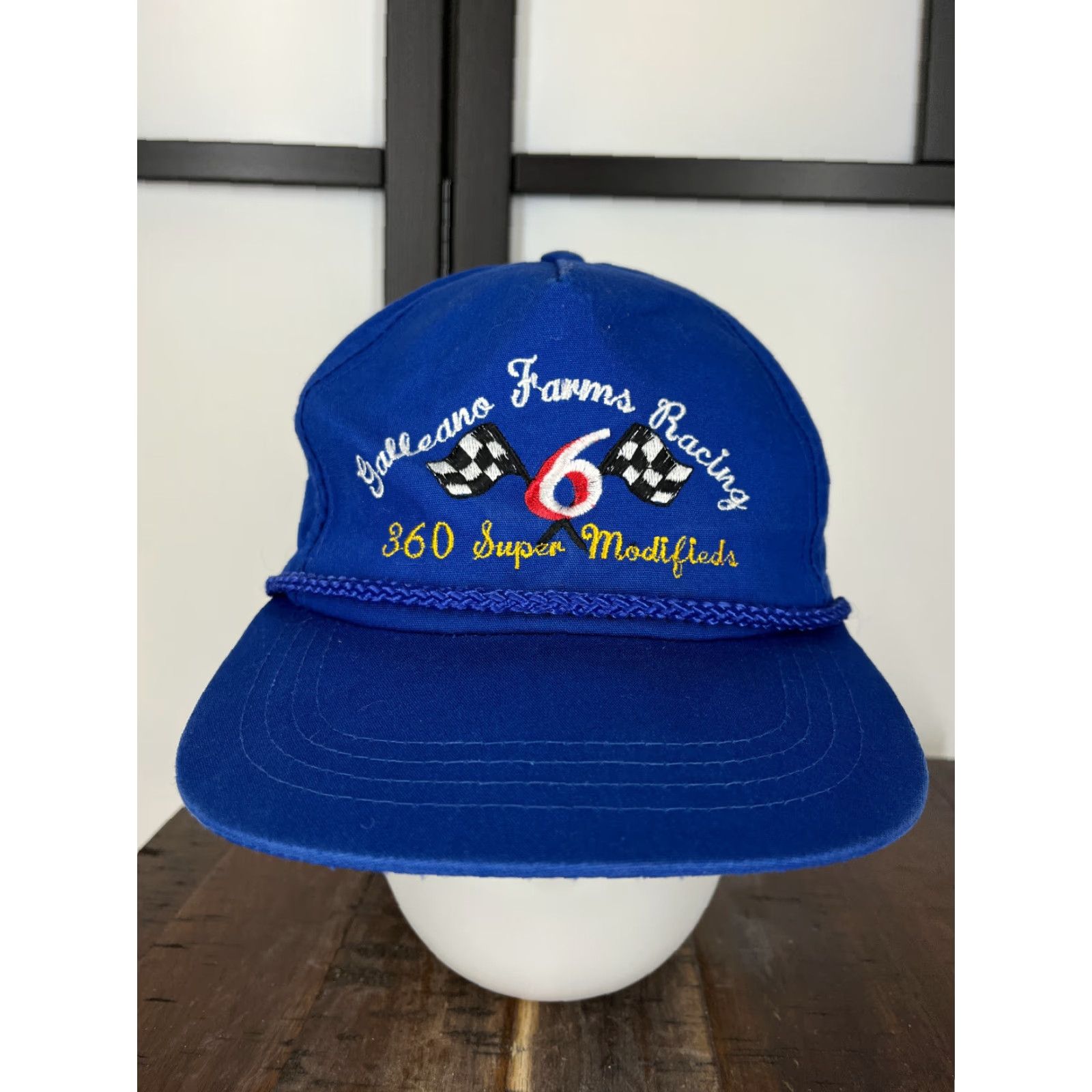 Vintage VINTAGE Galleano Farms Racing Hat Cap Snap Back Adult Blue 360 Super Modifieds #6 Cotton Size ONE SIZE - 2 Thumbnail