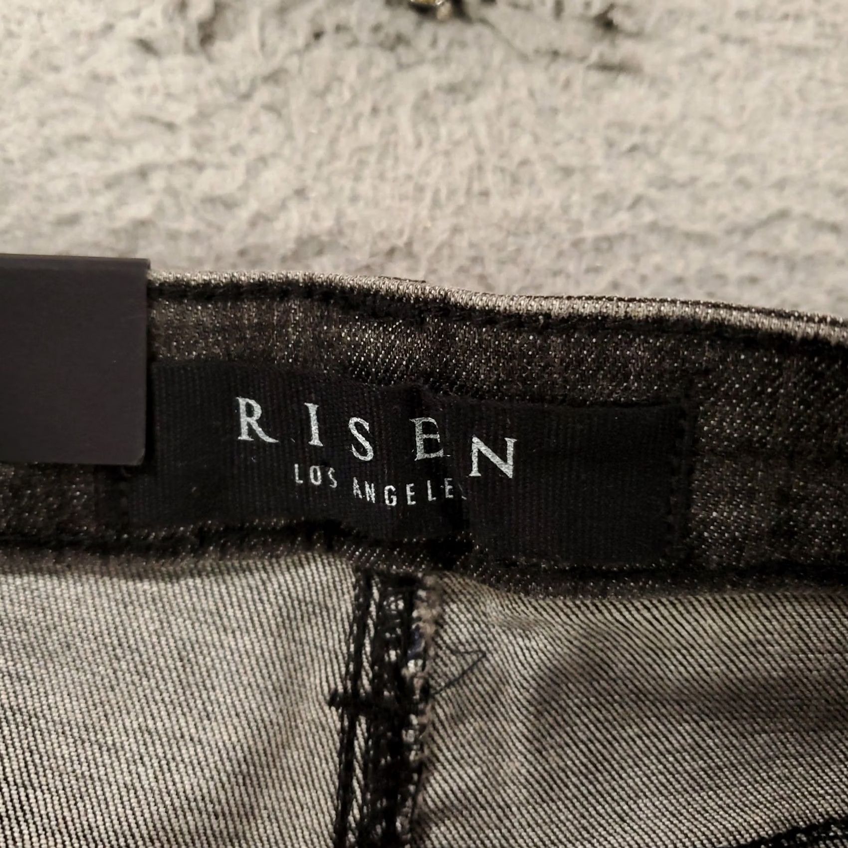 Vintage VINTAGE New Risen Jeans Womens Junior 27 5 Grey Distressed Skinny Jeans Frayed Hem Jeans - 90s Bohemian Grunge Hipster Slim 27 in Inseam Womens Size 28" / US 6 / IT 42 - 7 Thumbnail