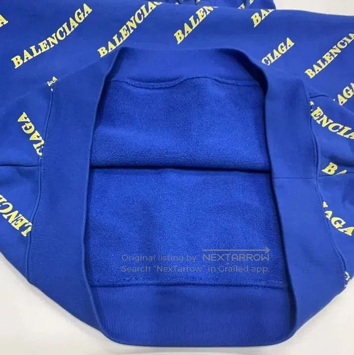 Balenciaga Balenciaga Blue Logo Hooded Sweatshirt. Size US XS / EU 42 / 0 - 5 Thumbnail