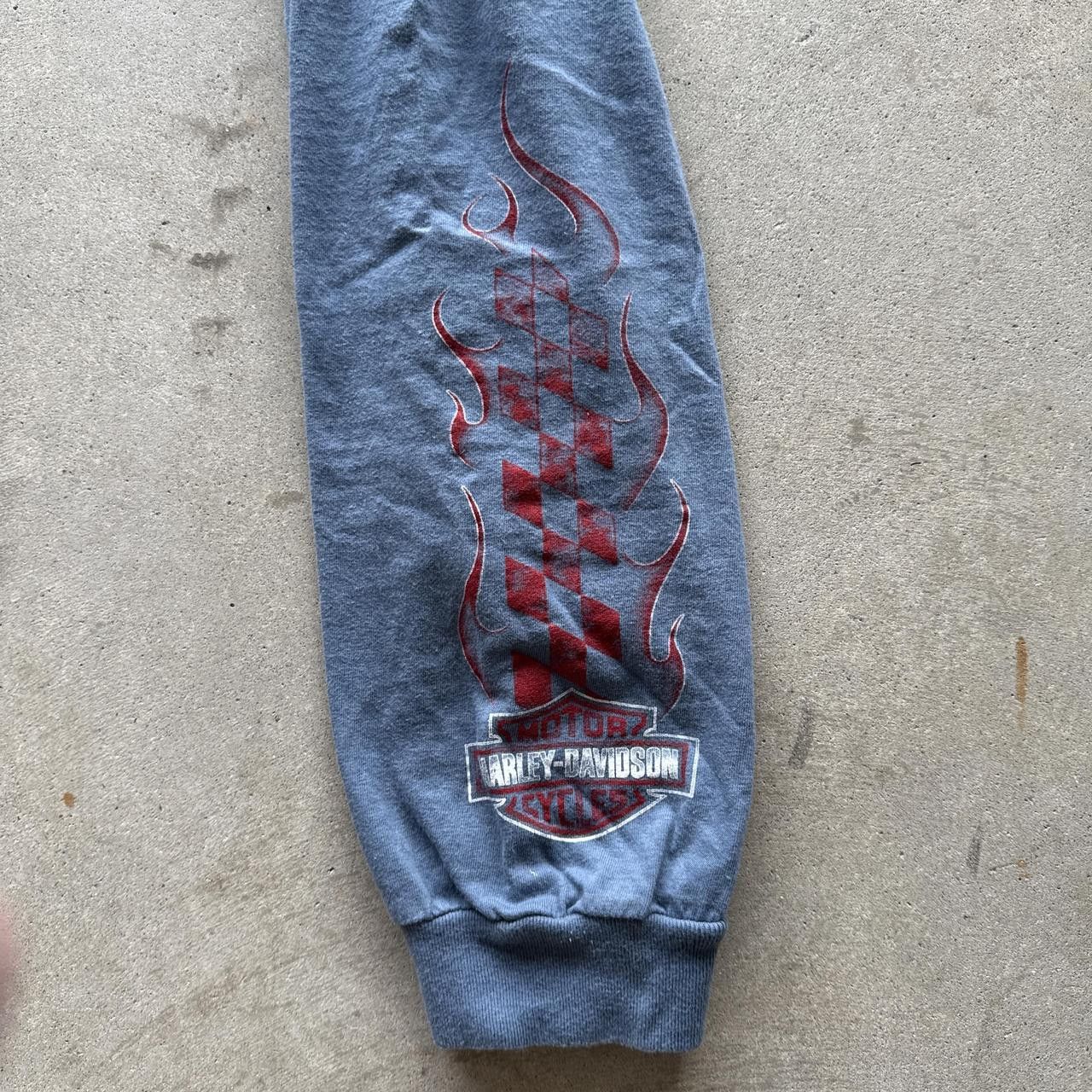 Vintage Y2K Sick Harley Davidson Checkboard Flame Long Sleeve Size US XL / EU 56 / 4 - 3 Thumbnail