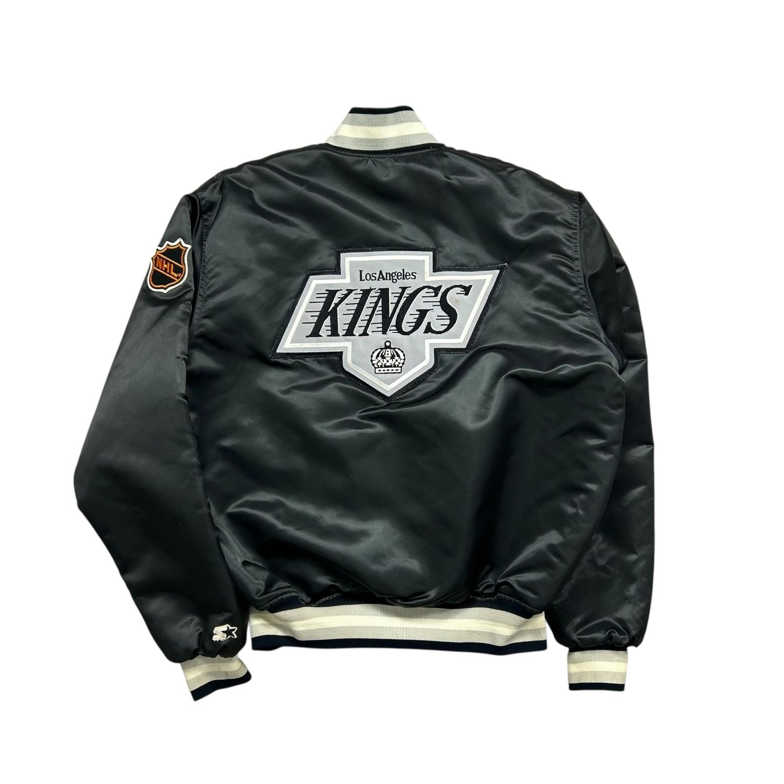 VTG 90s NHL LOS ANGELES KINGS STARTER SATIN JACKET BIG LOGO