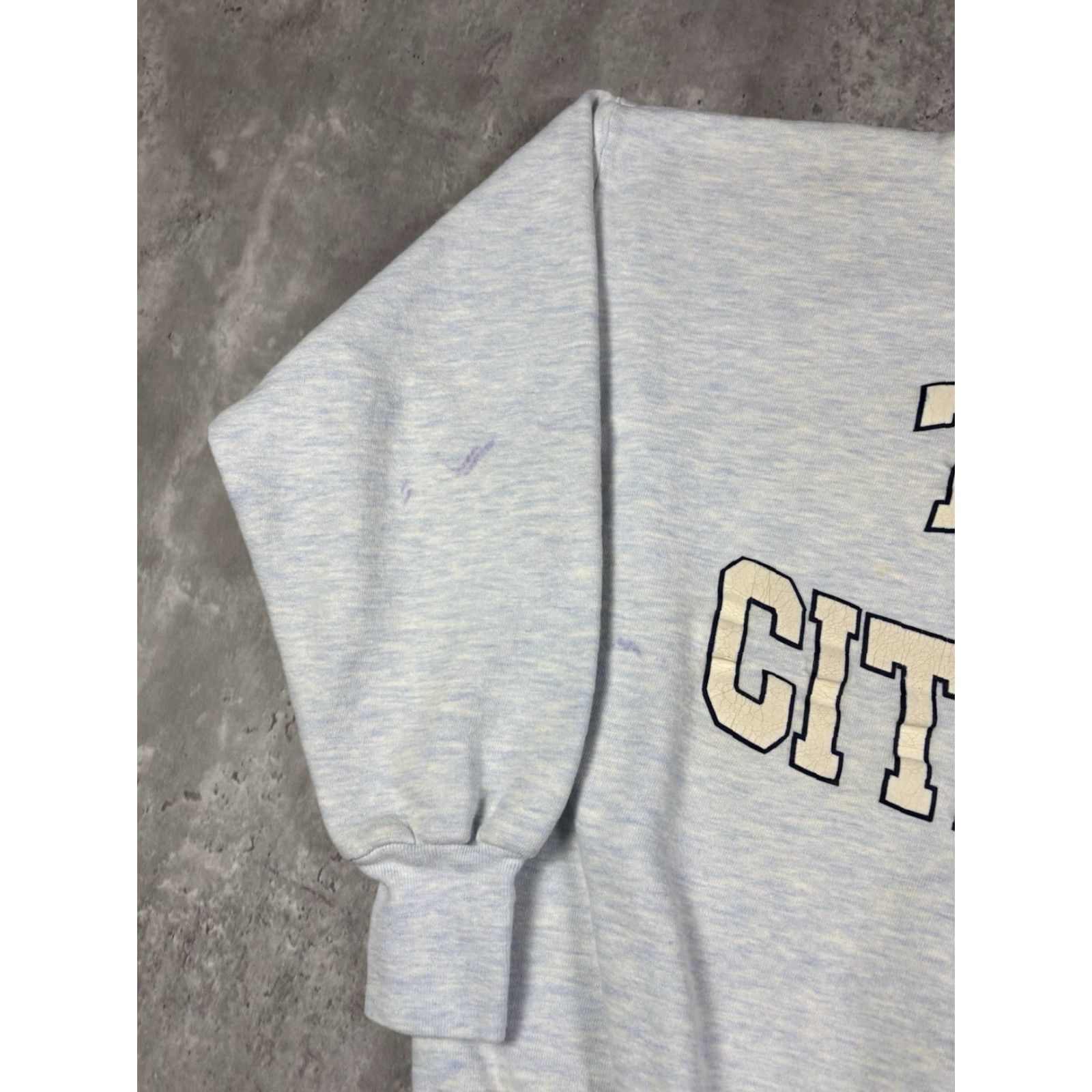 Vintage VINTAGE The Cotton Exchange Pullover Sweatshirt Mens XL Blue 90s University College Graphic Print Cotton Fleece Drawstring Logo Guitar? Size US XL / EU 56 / 4 - 5 Thumbnail