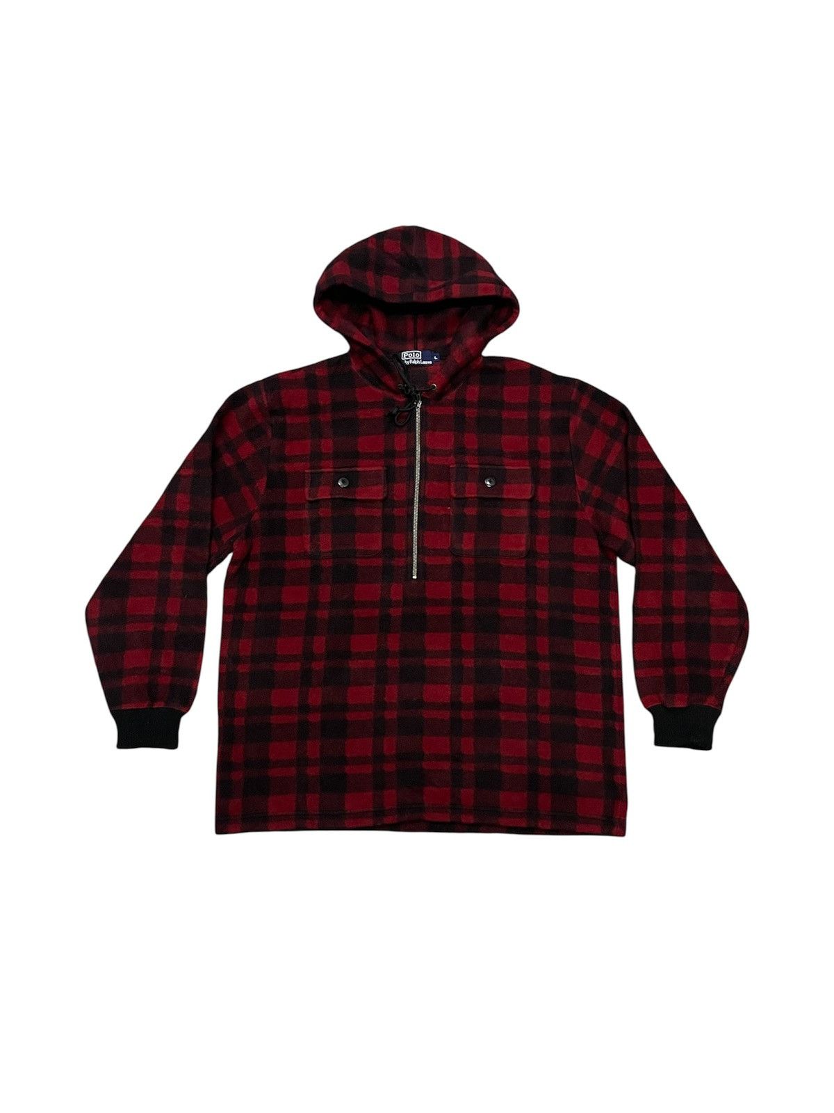 Polo Ralph Lauren 90s POLO RALPH LAUREN ANORAK HALF ZIPPER FLEECE HOODIE Size US L / EU 52-54 / 3 - 1 Thumbnail