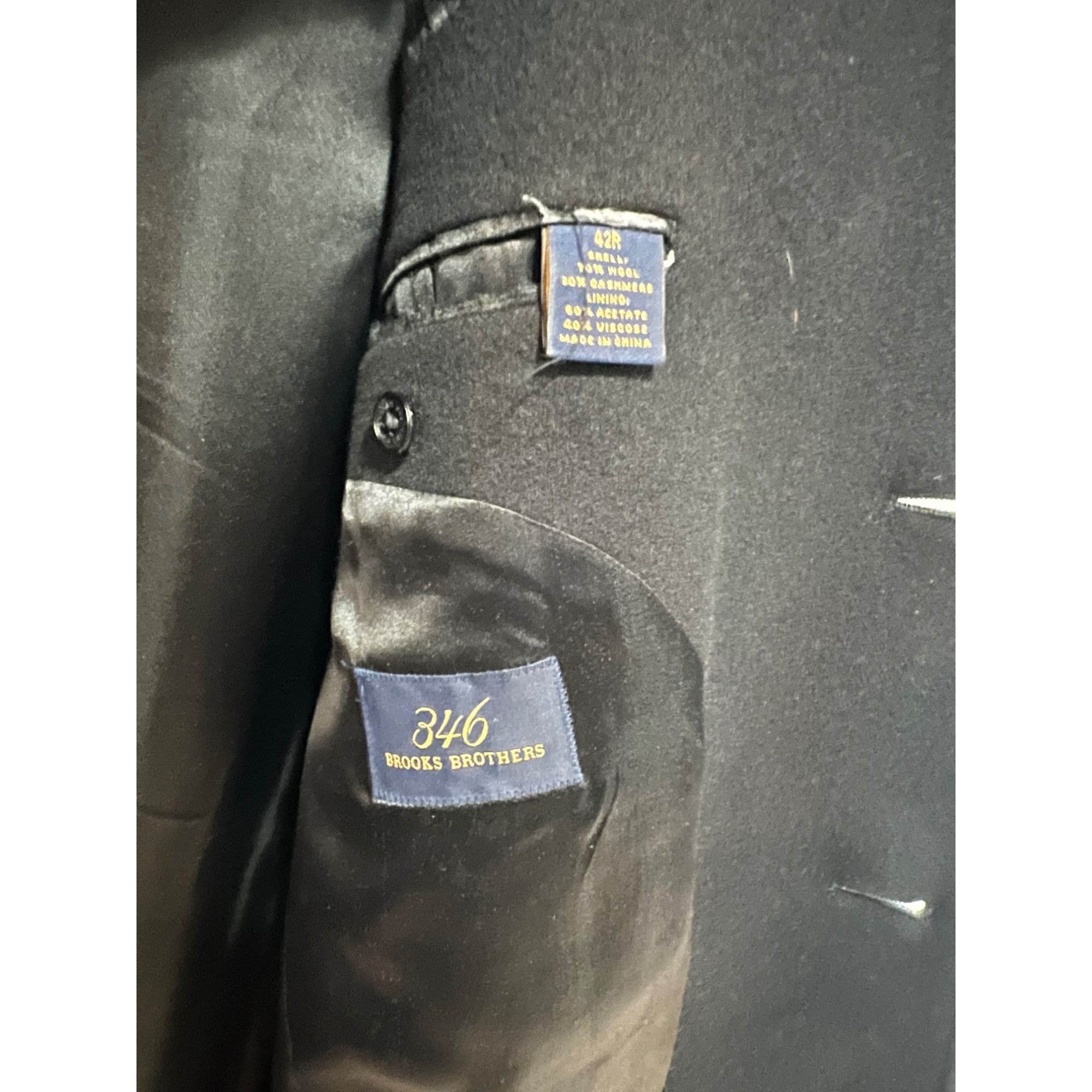 Brooks Brothers Brooks Brothers 346 Black Wool and cashmere Overcoat - Size Size US M / EU 48-50 / 2 - 3 Thumbnail
