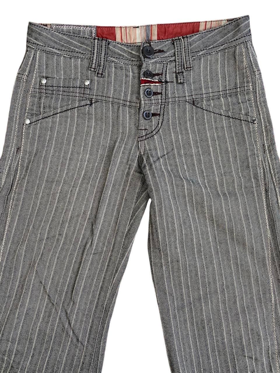 Marithe + Francois Girbaud 2000's Marithe+Francois Girbaud Stripped Grey Relaxed Pants Size US 30 / EU 46 - 2 Thumbnail