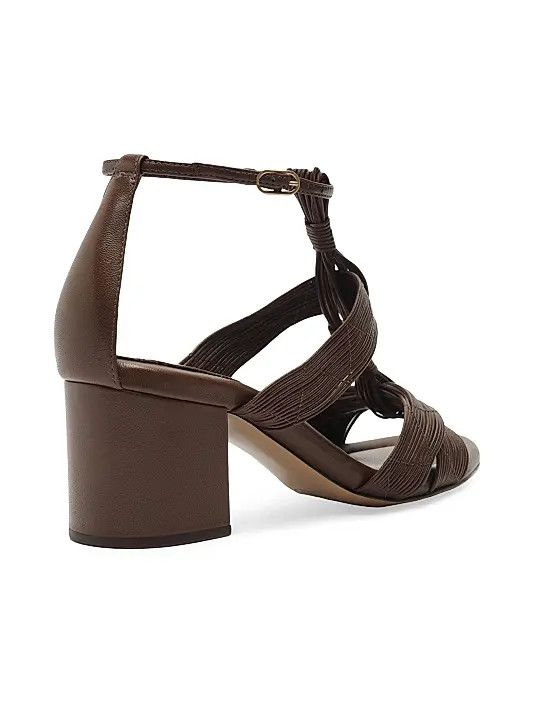 Alexandre Birman os11x1225 Olga 60MM Leather Block-Heel Sandals in Rich Brown Size US 7 / IT 37 - 4 Thumbnail