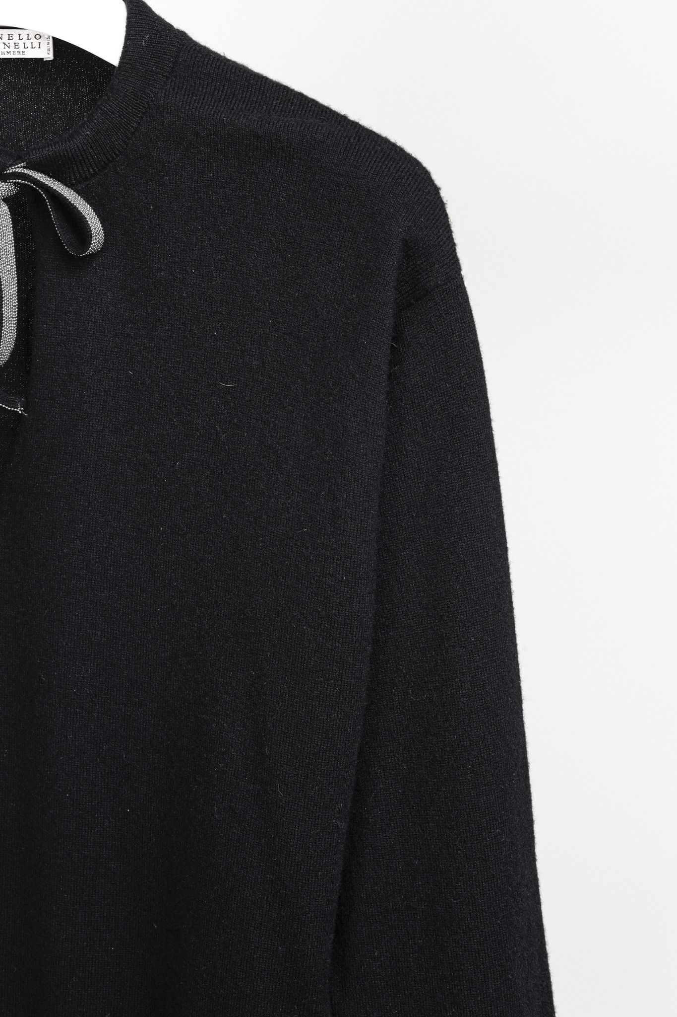 Brunello Cucinelli Brunello Cucinelli Black Cashmere Monili Bead Sweater Size L / US 10 / IT 46 - 5 Thumbnail