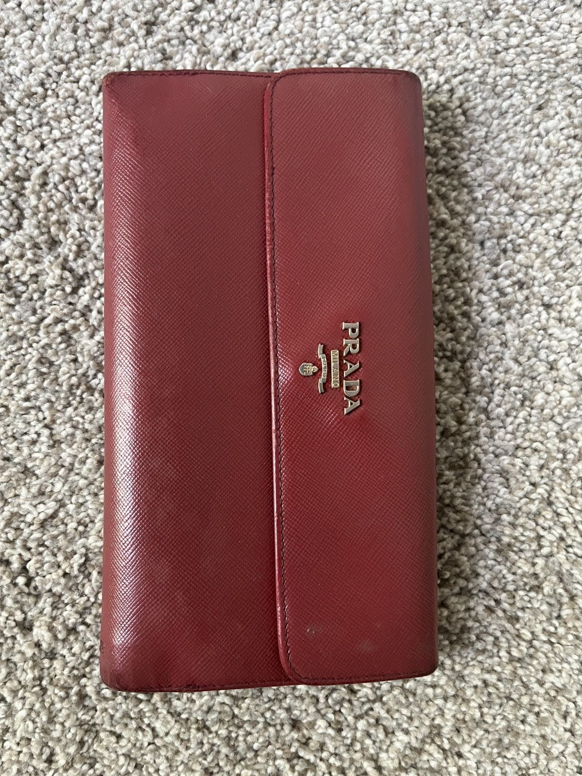 Prada Prada Fuocco Saffiano Metal Leather Long Flap Wallet Size ONE SIZE - 1 Thumbnail