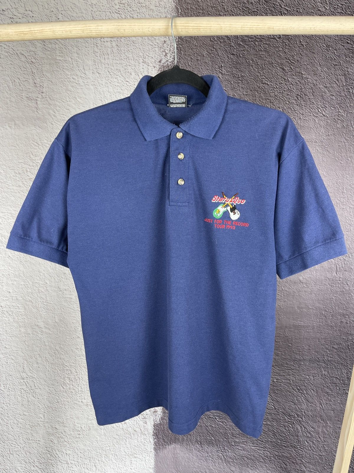 Band Tees Screen Stars vntg 1993 Status Quo Just for the record tour Size US M / EU 48-50 / 2 - 2 Thumbnail
