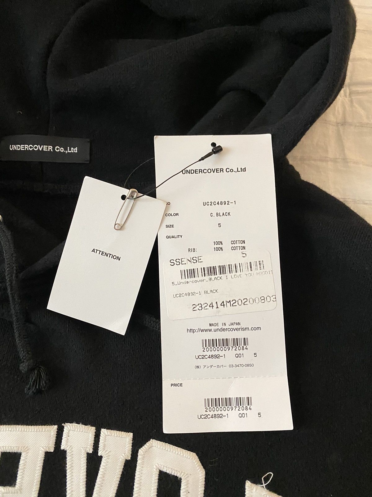 Undercover Undercover I Love You Hooded Sweatshirt Sz 5 Size US XXL / EU 58 / 5 - 9 Thumbnail