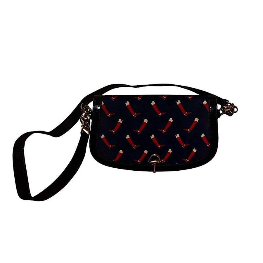 Gucci Authentic Vintage Gucci Navy Riding BootsMotif Crossbody Bag Size ONE SIZE - 1 Thumbnail