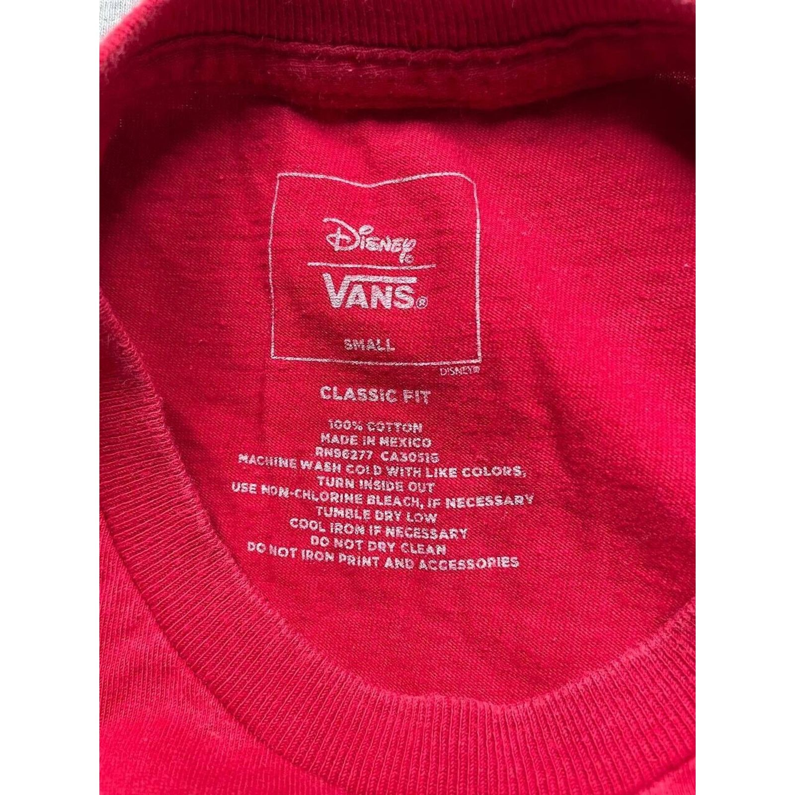 Disney × Vans Vans x Disney Mickey Mouse Red T-Shirt Small Classic Fit Size S / US 4 / IT 40 - 6 Thumbnail