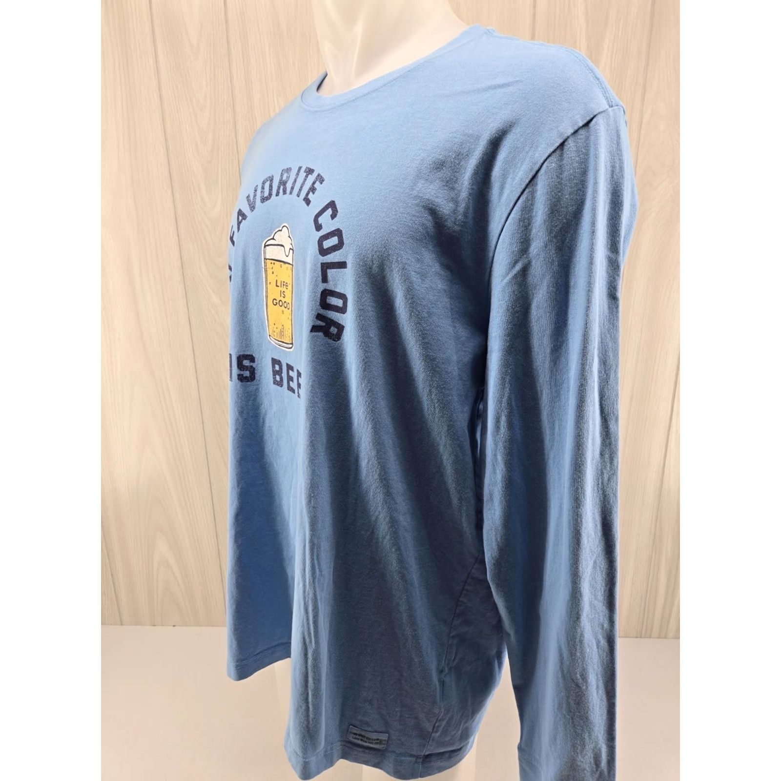 Life is Good Life is Good Crusher Long Sleeve T Shirt Large "My Favorite Color Is Beer" Men Shirt Blue XS? Size US L / EU 52-54 / 3 - 4 Thumbnail