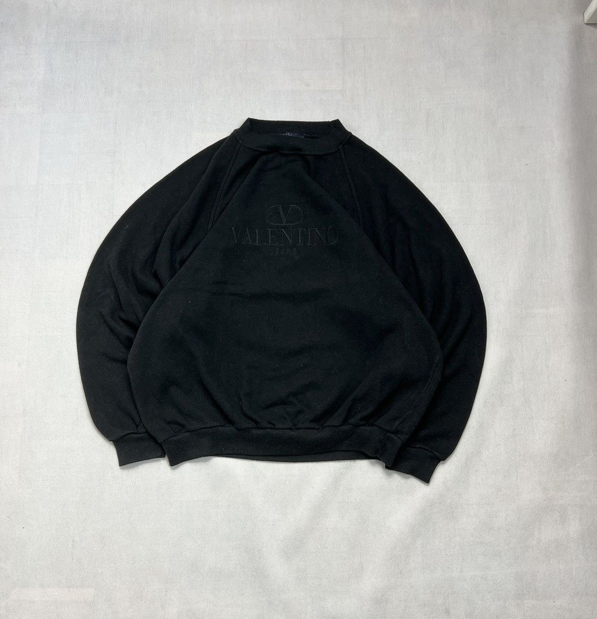 Valentino Fleece Sweatshirt Valentino Jeans big logo vintage Size US XL / EU 56 / 4 - 1 Thumbnail