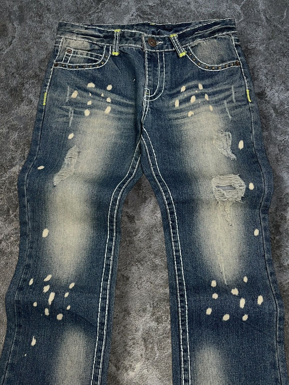 Tornado Mart Vintage Japan Designer Meteor Distressed Flared Iconic Denim Size US 32 / EU 48 - 5 Thumbnail