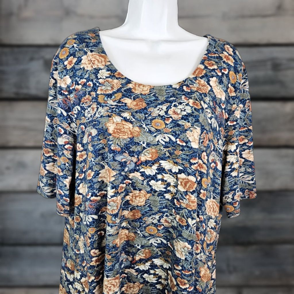 Vintage Peruvian Connection Womens Tunic 2XL Blue Floral Cotton Modal Blend Blouse Shirt Daywear, Womens, 2XL, Blue, Floral, Tunic Size XXL / US 16-18 / IT 52-54 - 1 Thumbnail