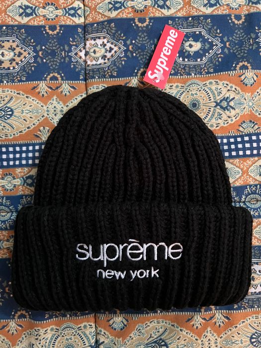 Supreme Supreme Classic Logo Chunky Ribbed Beanie hat cuff | Grailed