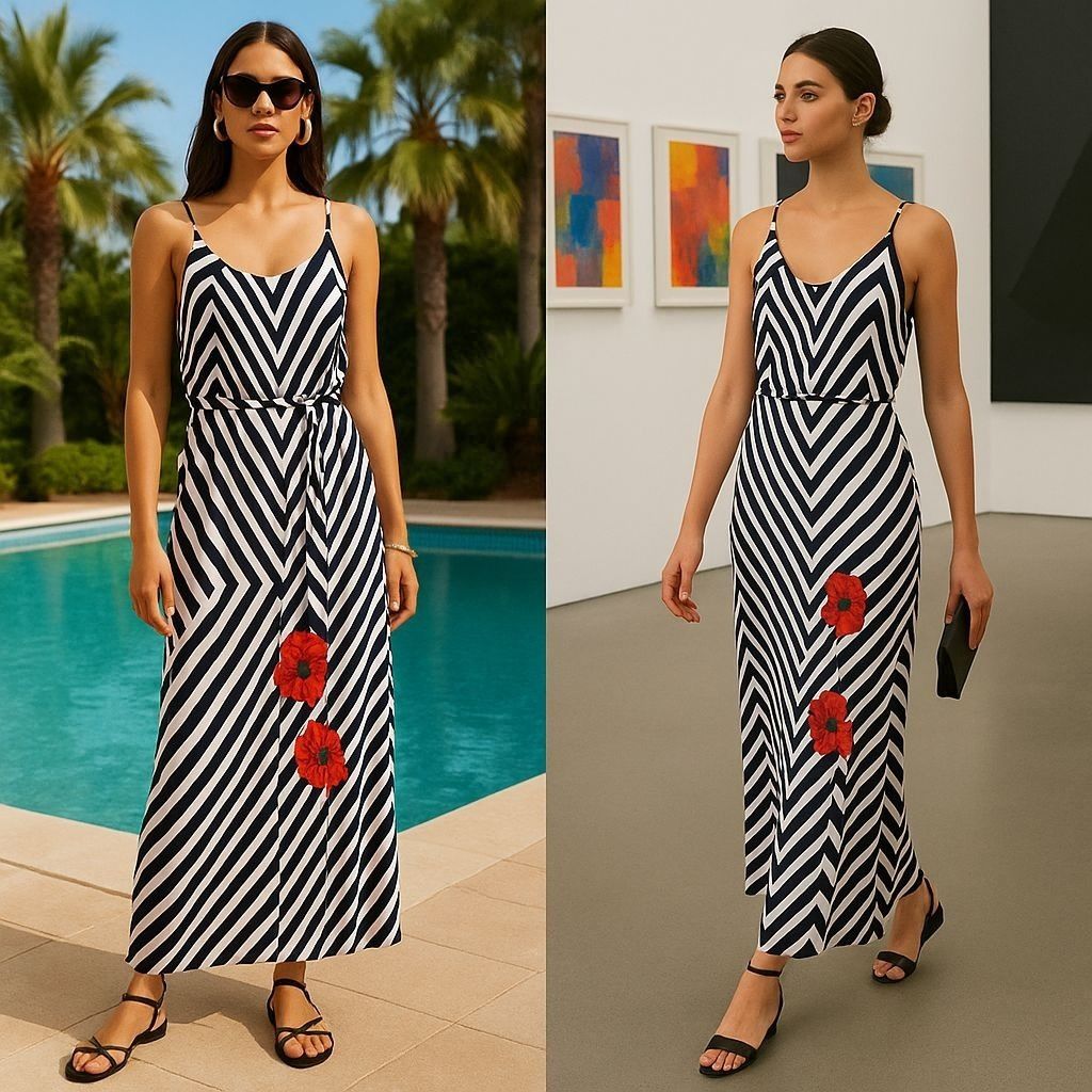 Other Naif Woman Comfortable Maxi Dress Striped S Resort Travel Re Size S / US 4 / IT 40 - 1 Thumbnail