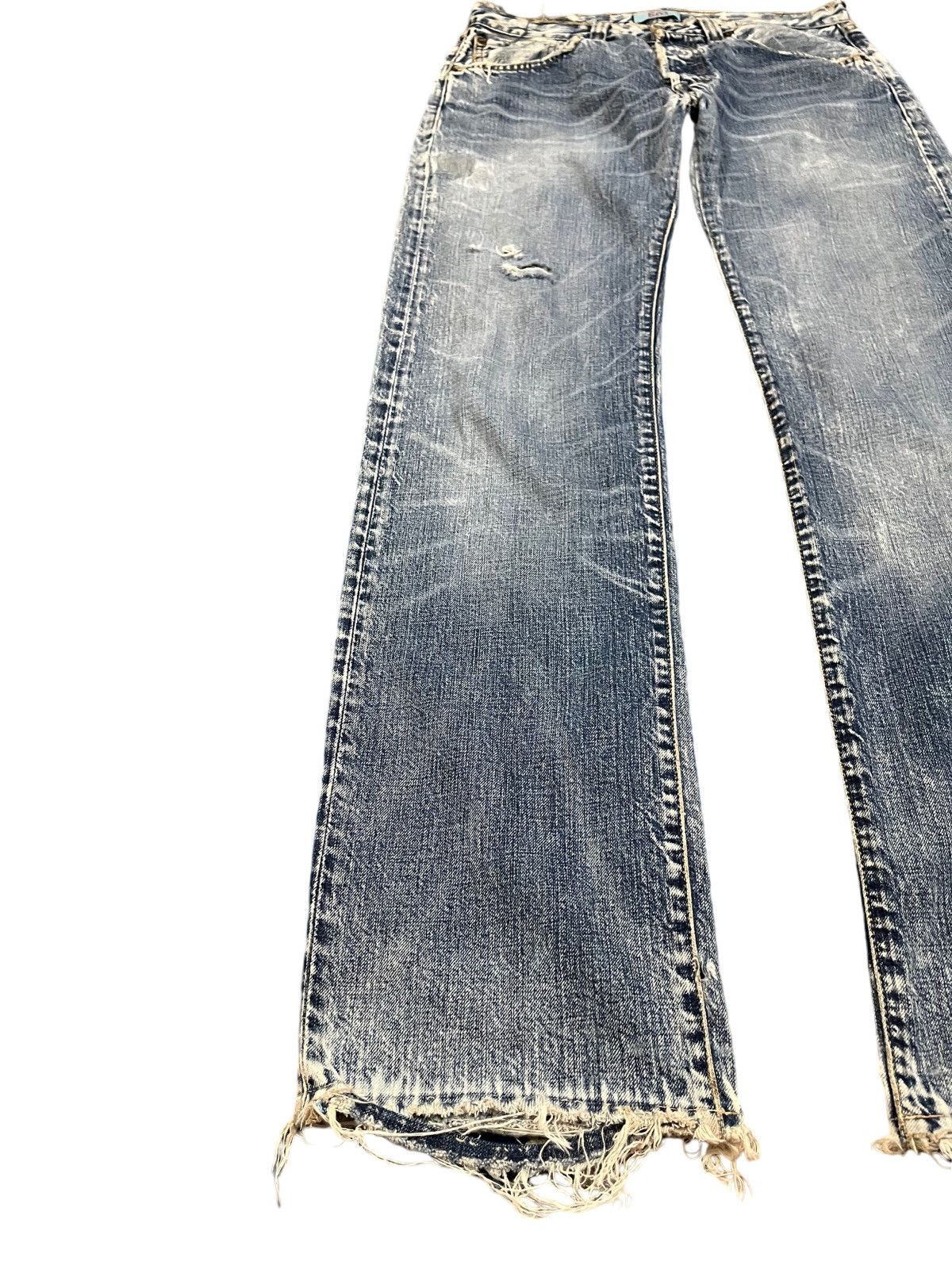 Vintage Levi’s 501 Whiskers Ripped Worn Look Denim