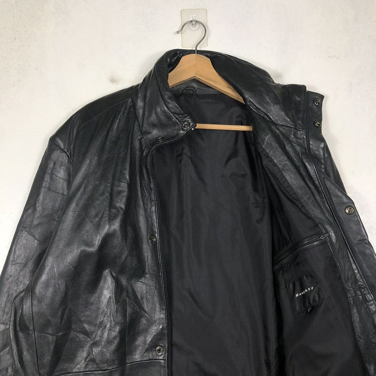 Japanese Brand 📌VINTAGE SOFT LEATHER BIKER JACKET NAUGHTY BIG POCKETS Size US L / EU 52-54 / 3 - 13 Thumbnail
