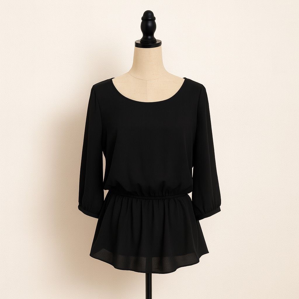 Forever 21 Forever 21 Black Fit & Flare Blouse | Size M | Lightweight P Size M / US 6-8 / IT 42-44 - 1 Thumbnail