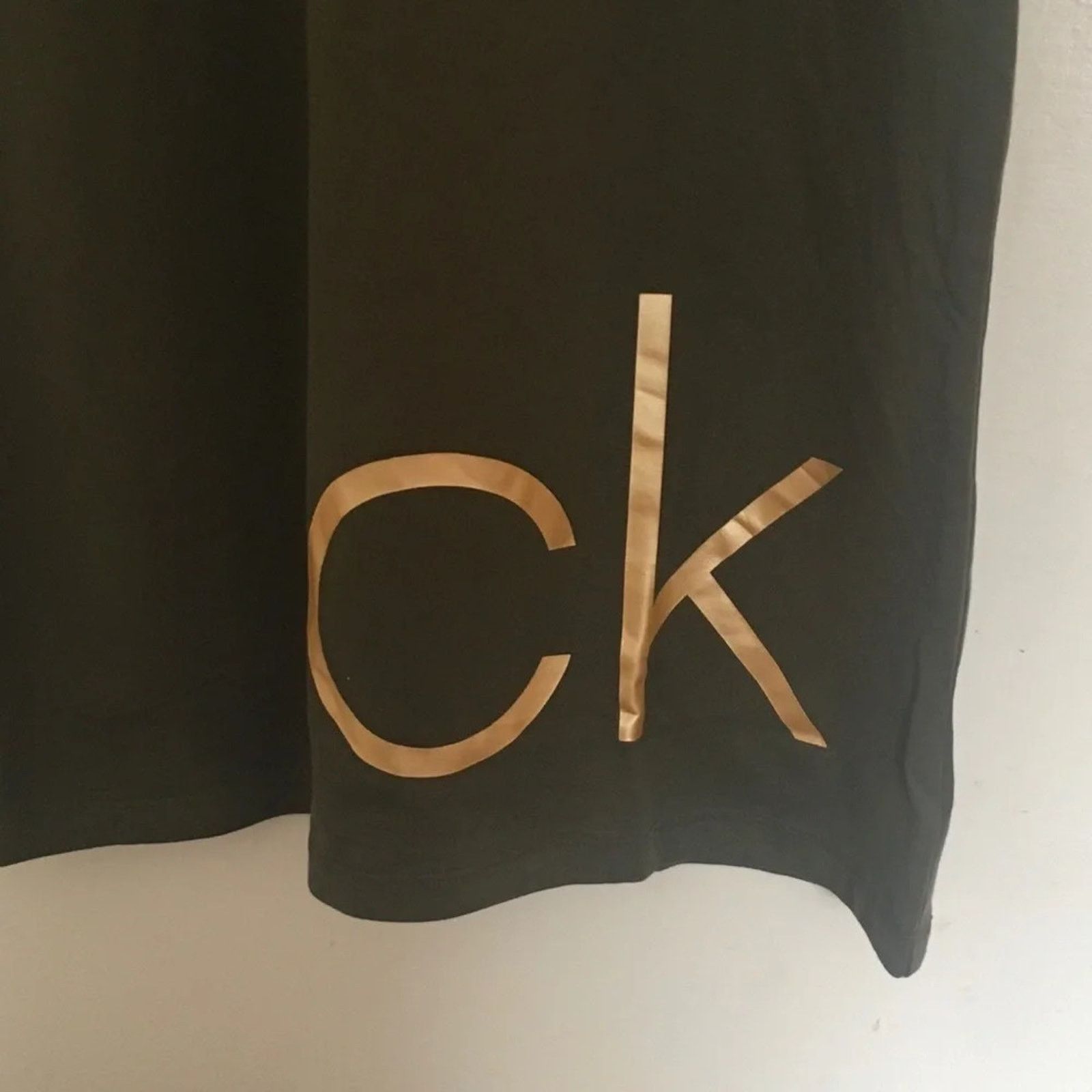 Calvin Klein Calvin Klein army green short sleeve T-shirt dress, Small Size S / US 4 / IT 40 - 2 Thumbnail