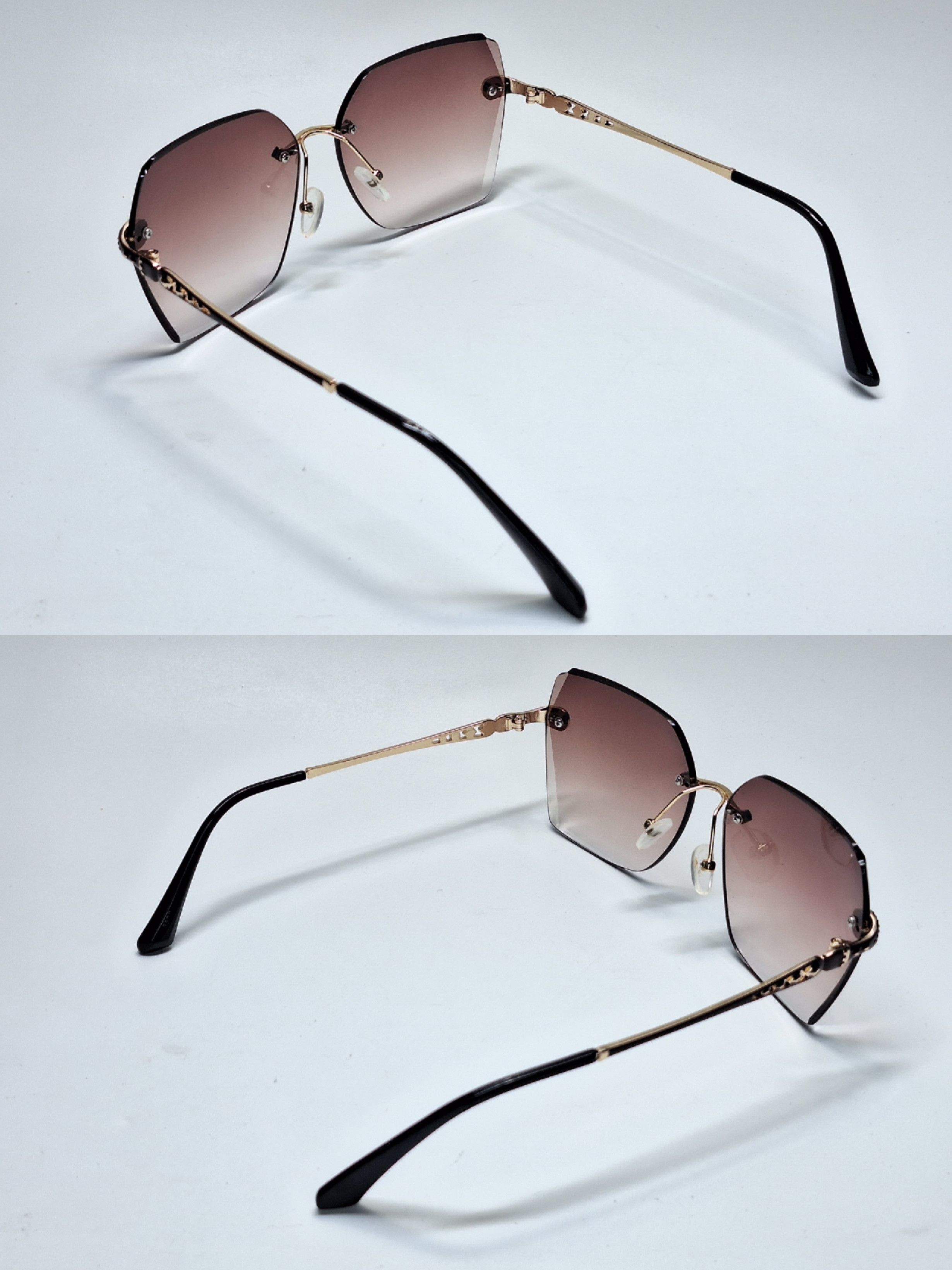 Vintage 00s Japan Vintage Jewel Filigree Rimless Wrap Sunglasses Size ONE SIZE - 9 Thumbnail