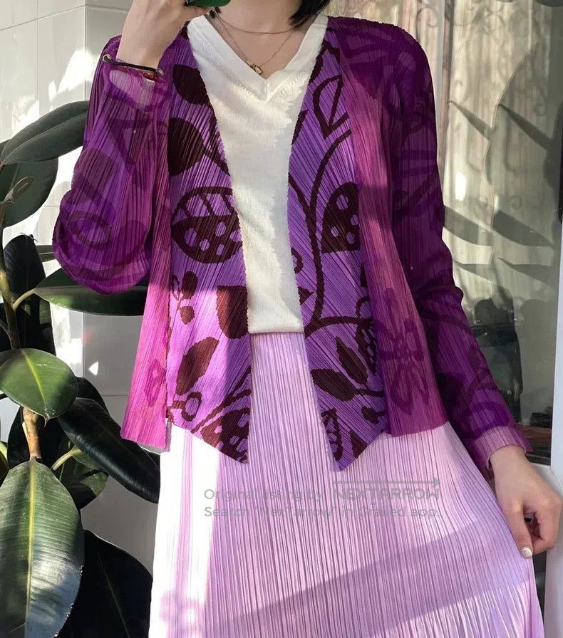 Issey Miyake Issey Miyake Pink Purple Floral Top Size M / US 6-8 / IT 42-44 - 3 Thumbnail