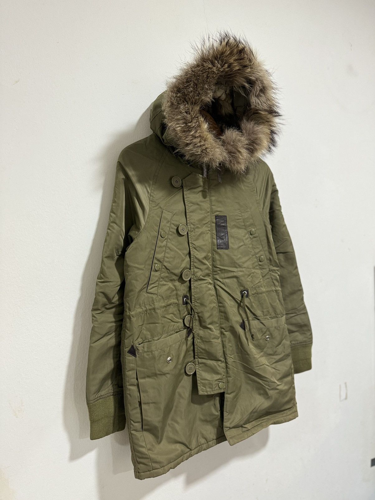 Le Grande Bleu (L.G.B.) × MOUSSY × Vintage Moussy Fur Hooded Military Parka Jacket Size US S / EU 44-46 / 1 - 2 Thumbnail