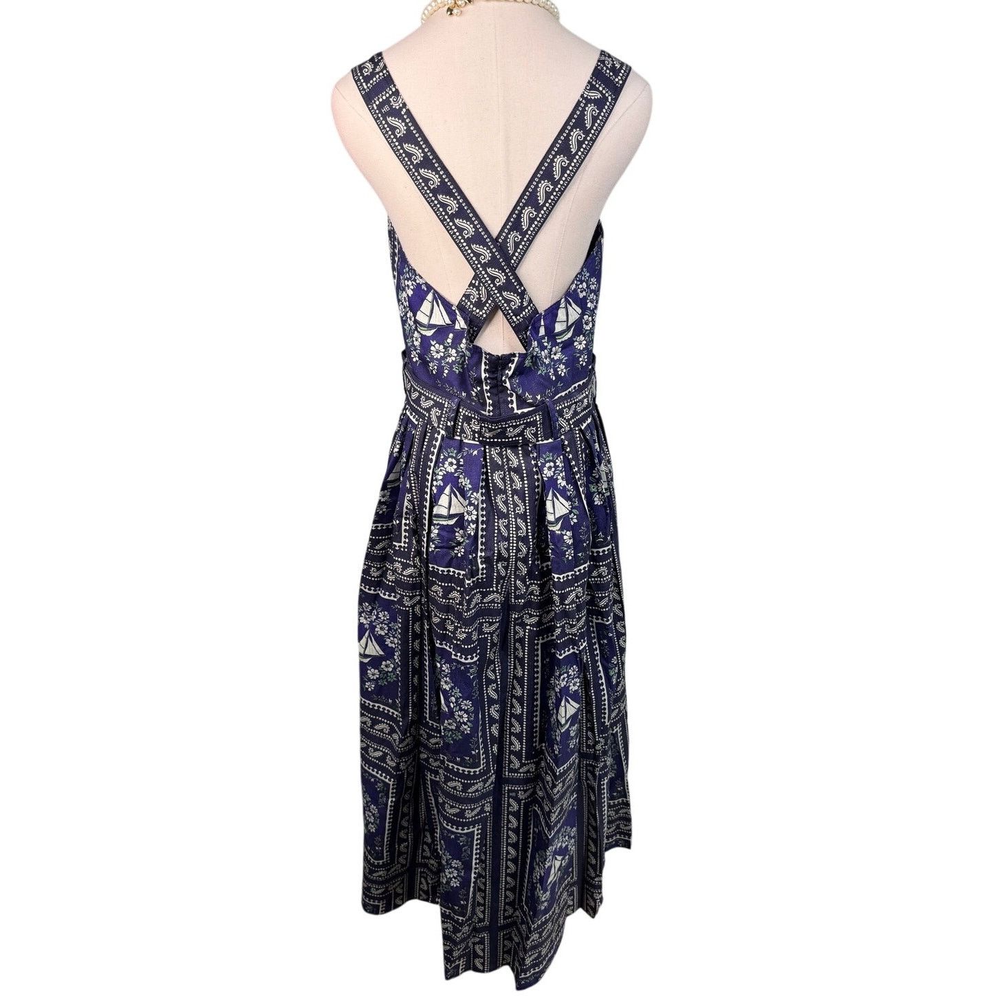 Hunter Bell Hunter Bell Bon Voyage Cleo Dress nautical print size 12 Size XL / US 12-14 / IT 48-50 - 11 Thumbnail