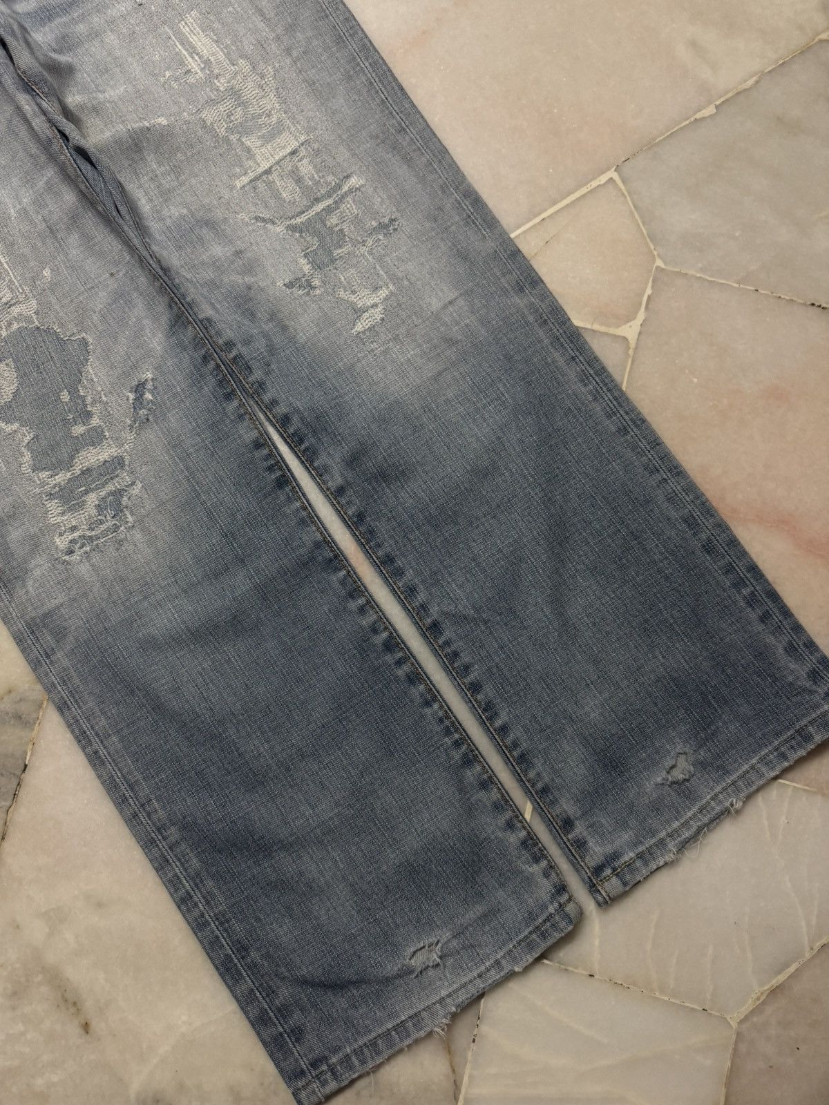 Edwin INSANE SASHIKO BORO 90s EDWIN JEANS Size US 29 - 6 Thumbnail