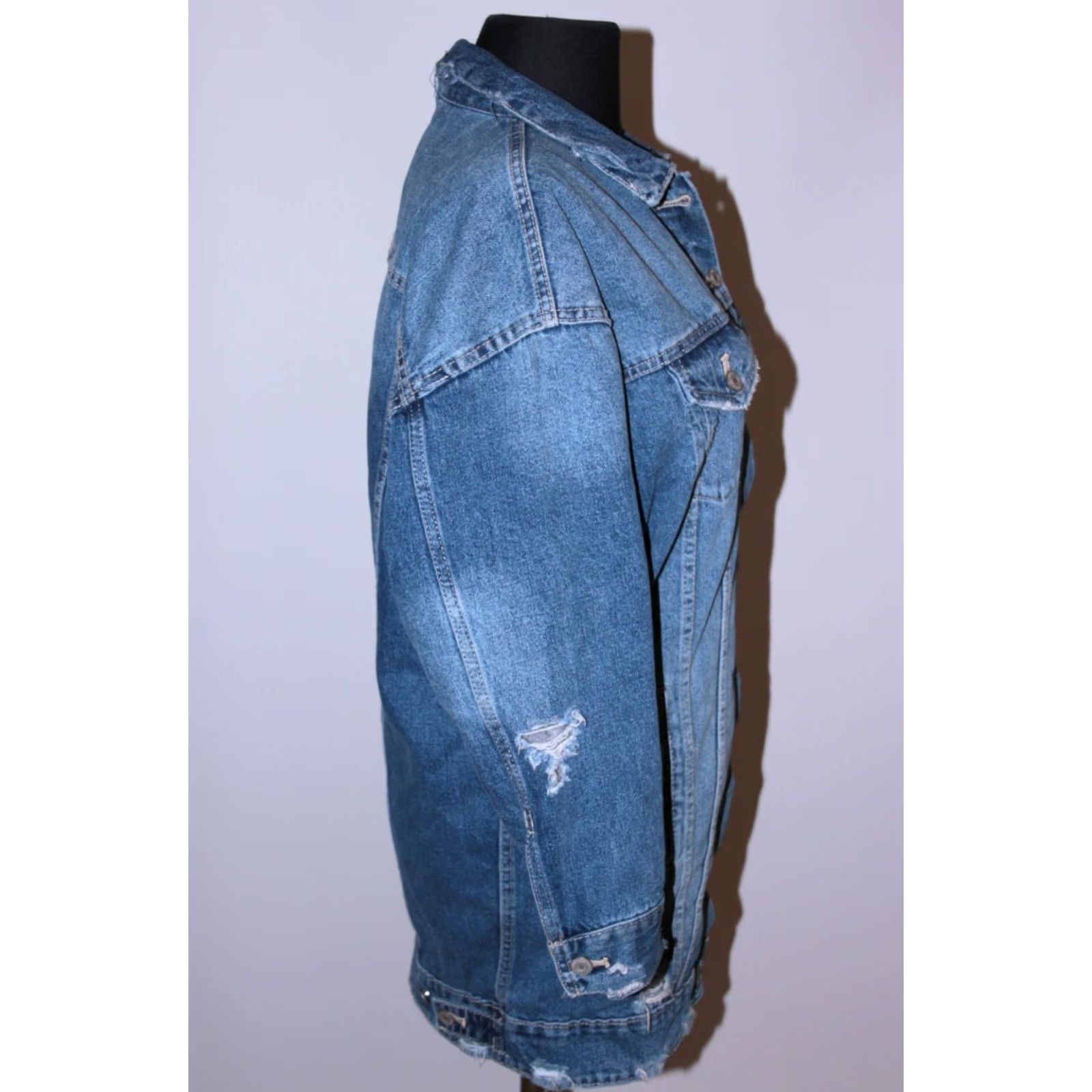 Zara Zara Trafaluc denimwear Jacket Womens warm leopard jeans Size M Blue Size 32" / US 10 / IT 46 - 5 Thumbnail