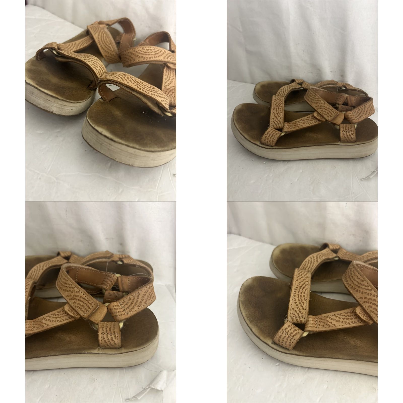 Teva VINTAGE Teva Midform Universal Sandal Women Brown Leather 8 US 37 EU Strappy Adjustable Hook & Loop Size US 4 / IT 34 - 8 Thumbnail