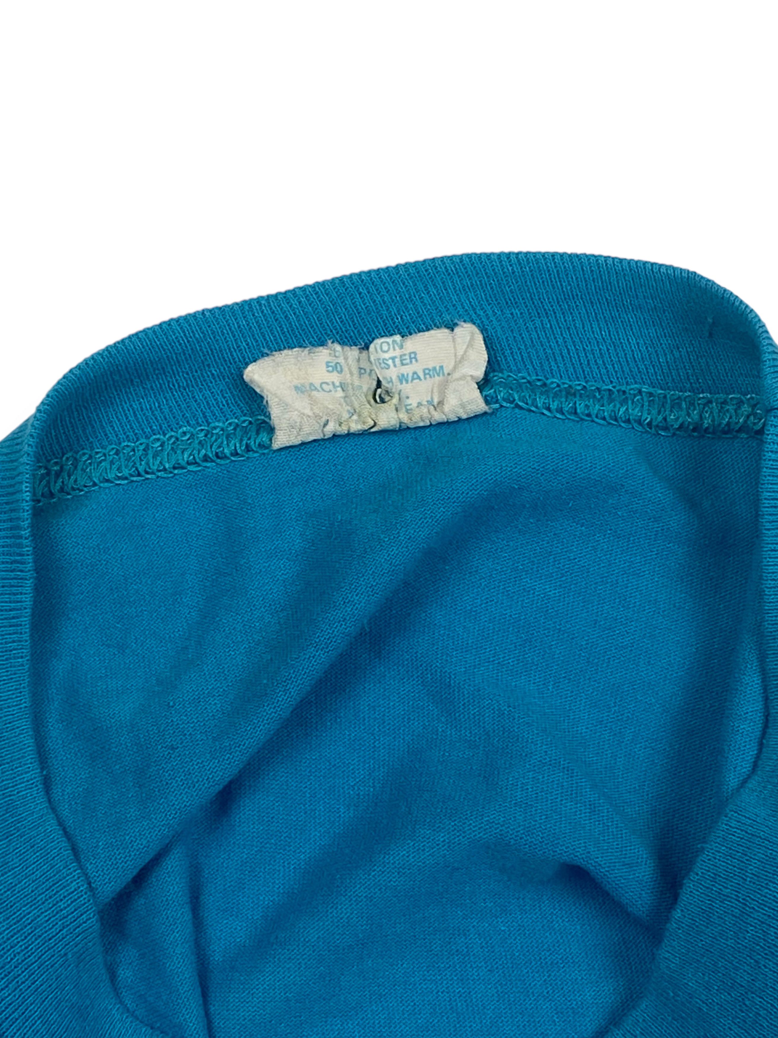 Vintage 80s Vintage SUNSHINE Made in USA Blue Single Stitch Tee M595 Size US M / EU 48-50 / 2 - 8 Thumbnail