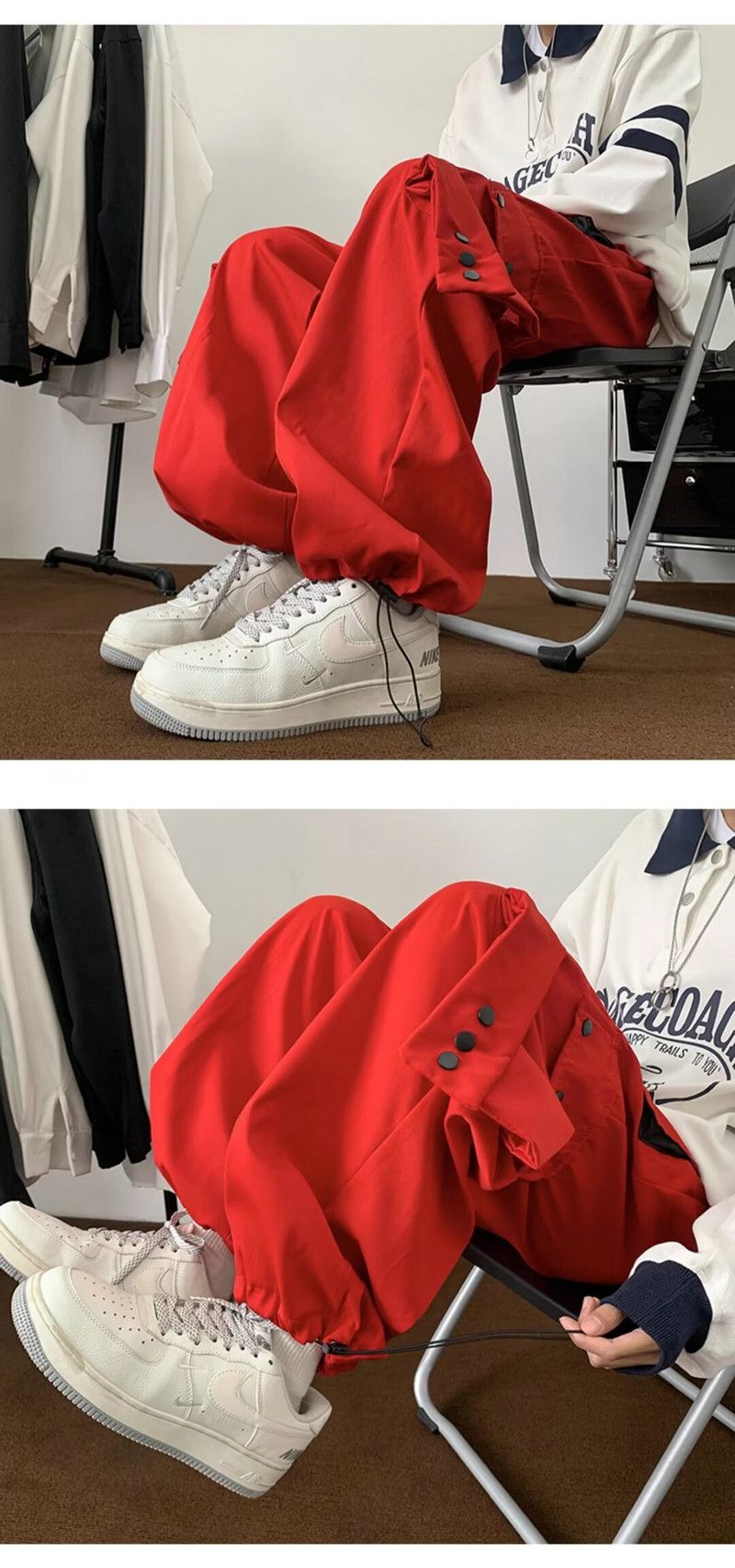 Japanese Brand × Vintage American Style Wide-leg Cargo Pants For Men Spring Autumn Size US 32 / EU 48 - 1 Thumbnail