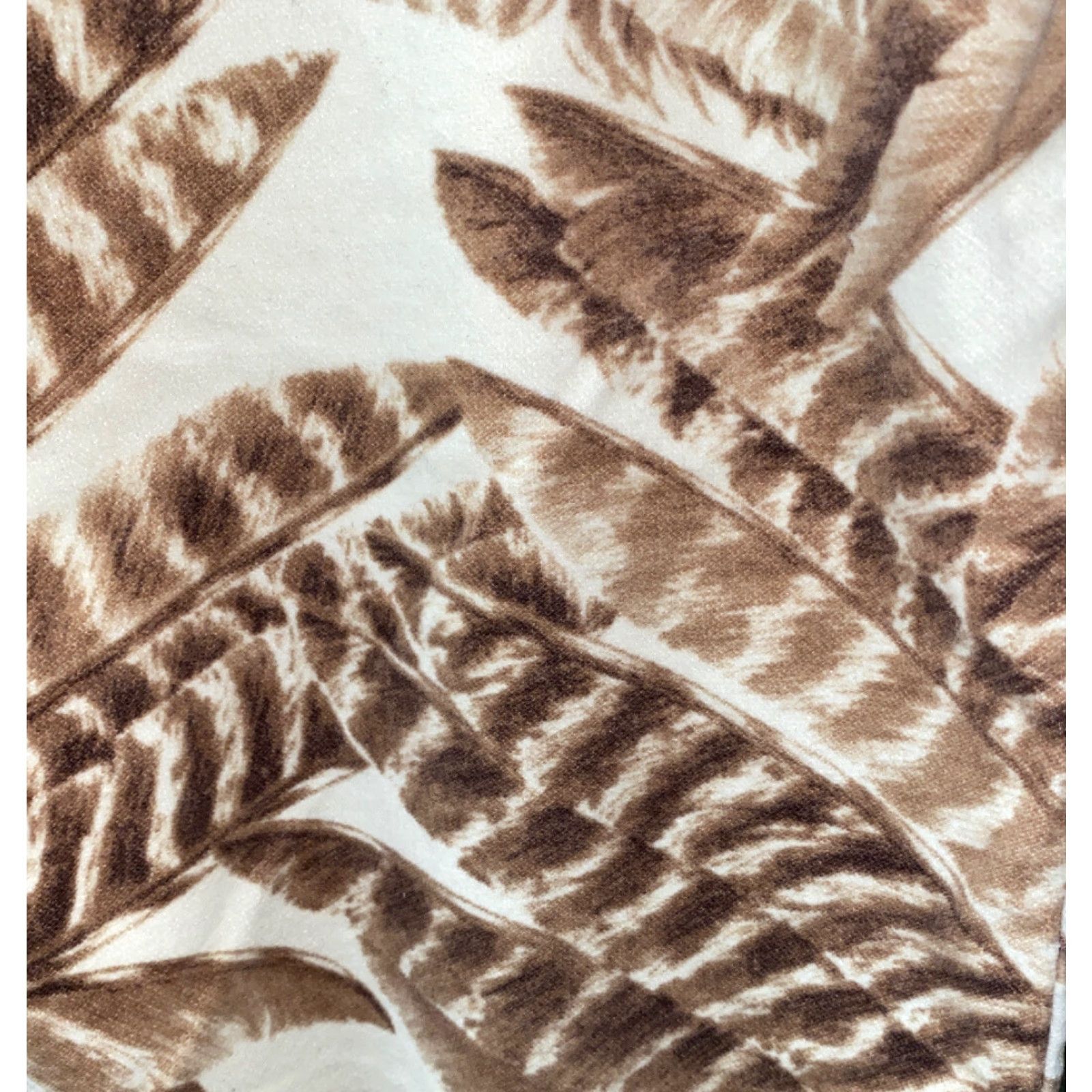 Ralph Lauren Lauren Ralph Lauren Womens Pants Brown/White Leaf Print Size 10 Casual Cotton Flat Front Mid Rise 30.5 Inseam Womens Size 32" / US 10 / IT 46 - 4 Thumbnail