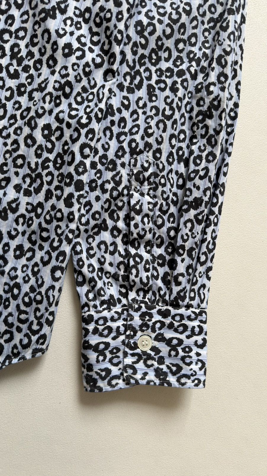Comme des Garcons White / Blue Striped Leopard Print Shirt Size US S / EU 44-46 / 1 - 15 Thumbnail