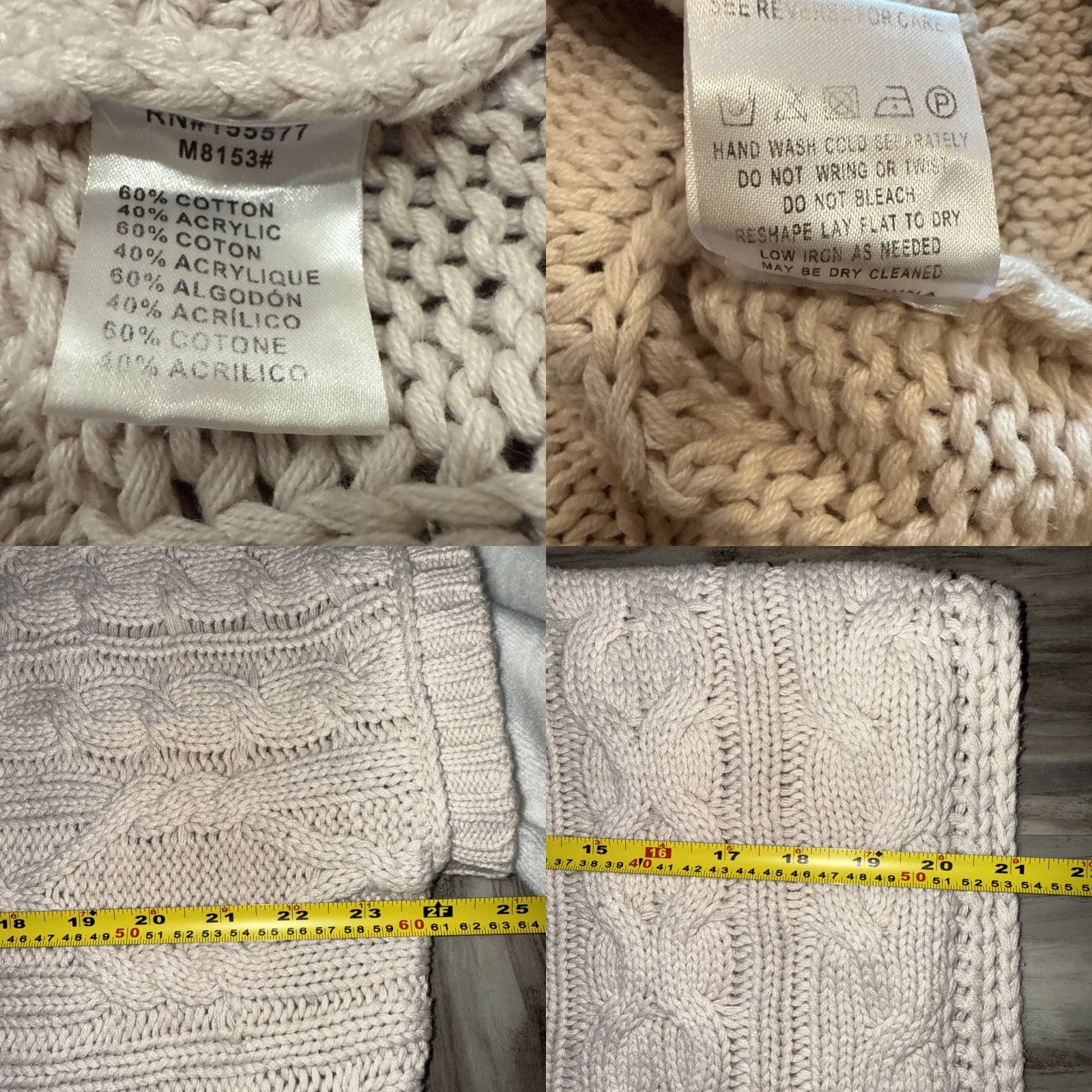 Vintage Miracle Sweater Pullover Women’s S/M Beige Knit Long Velour Sleeve Casual Cozy Boxy Fit Crew Neck Boat Neck Ladies Mens? Size S / US 4 / IT 40 - 9 Thumbnail