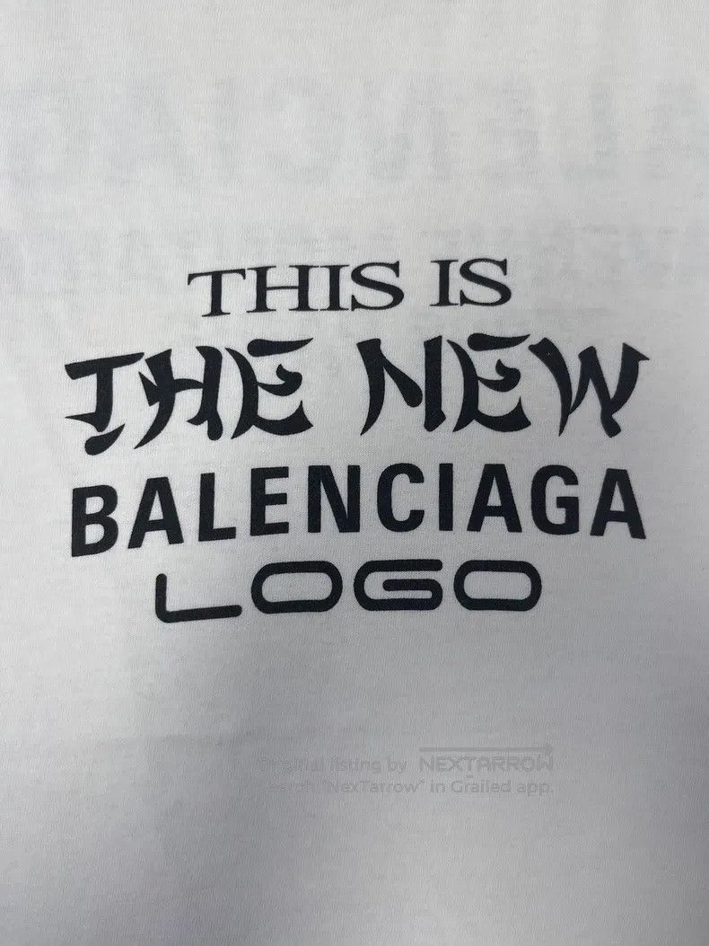 Balenciaga Balenciaga White New Logo Back Letter Short Sleeve Size US M / EU 48-50 / 2 - 3 Thumbnail