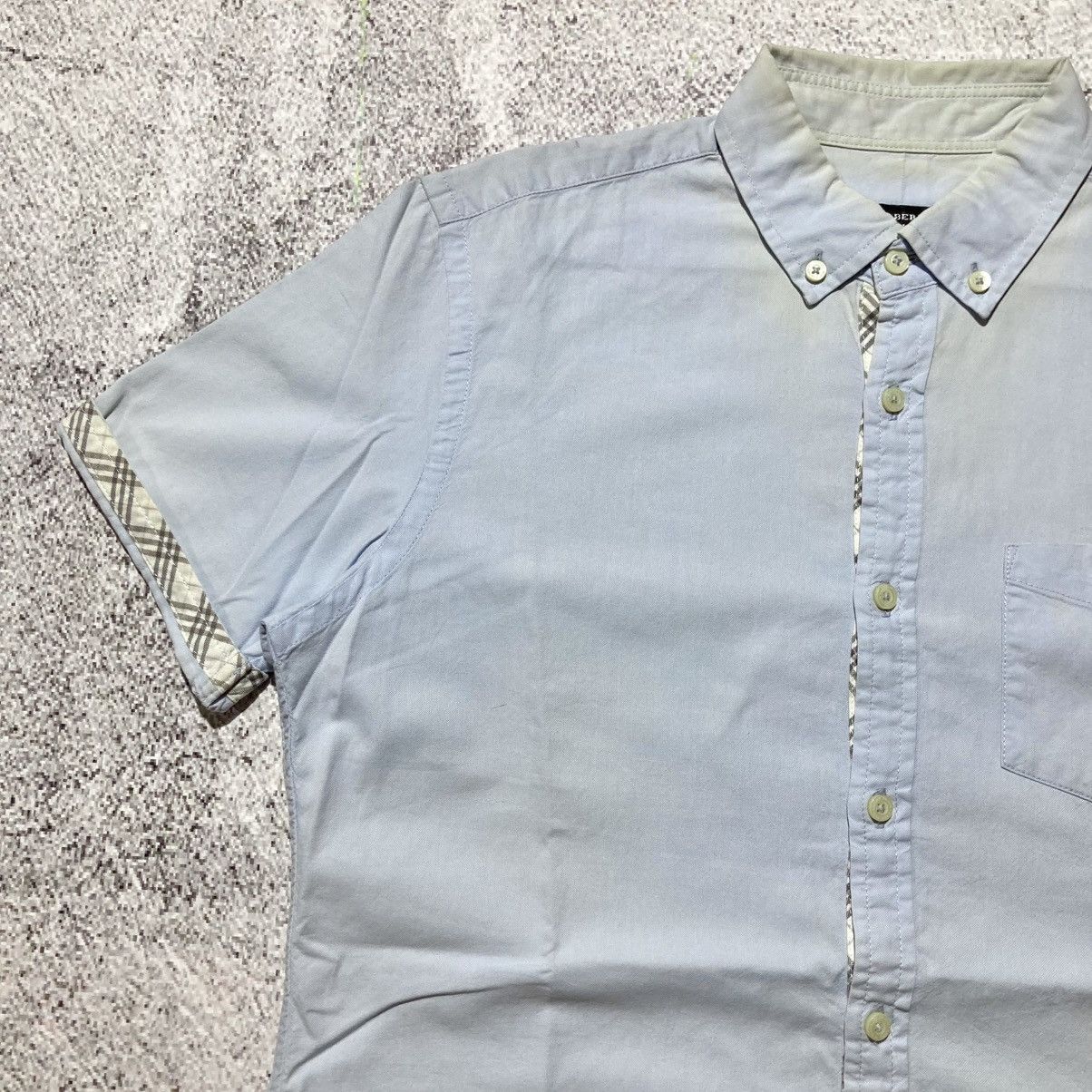 Burberry Vintage Burberry Black Label Pocket Logo Shirt Blue Luxury Size US M / EU 48-50 / 2 - 4 Thumbnail