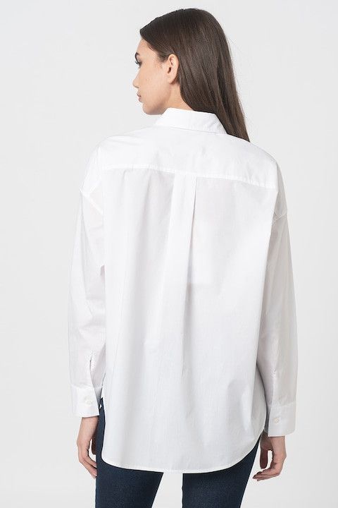 Love Moschino Love Moschino Cotton White Logo Print Blouse Shirt US8 EU40 Size M / US 6-8 / IT 42-44 - 3 Thumbnail
