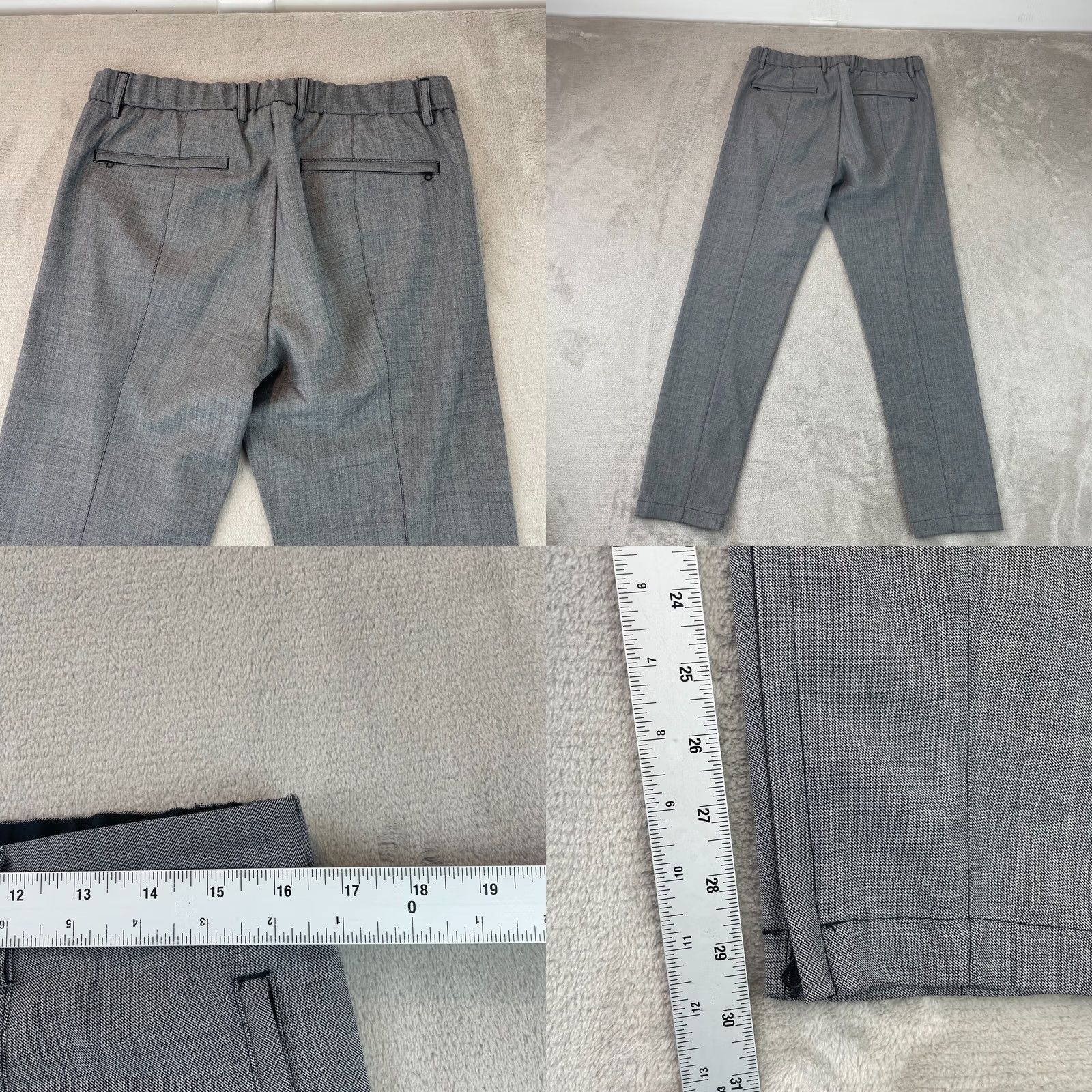 Theory Theory Pants Men 31x30 Gray Wool Blend Ace Illeston Ankle Zip Tapered Fit Size US 31 - 9 Thumbnail