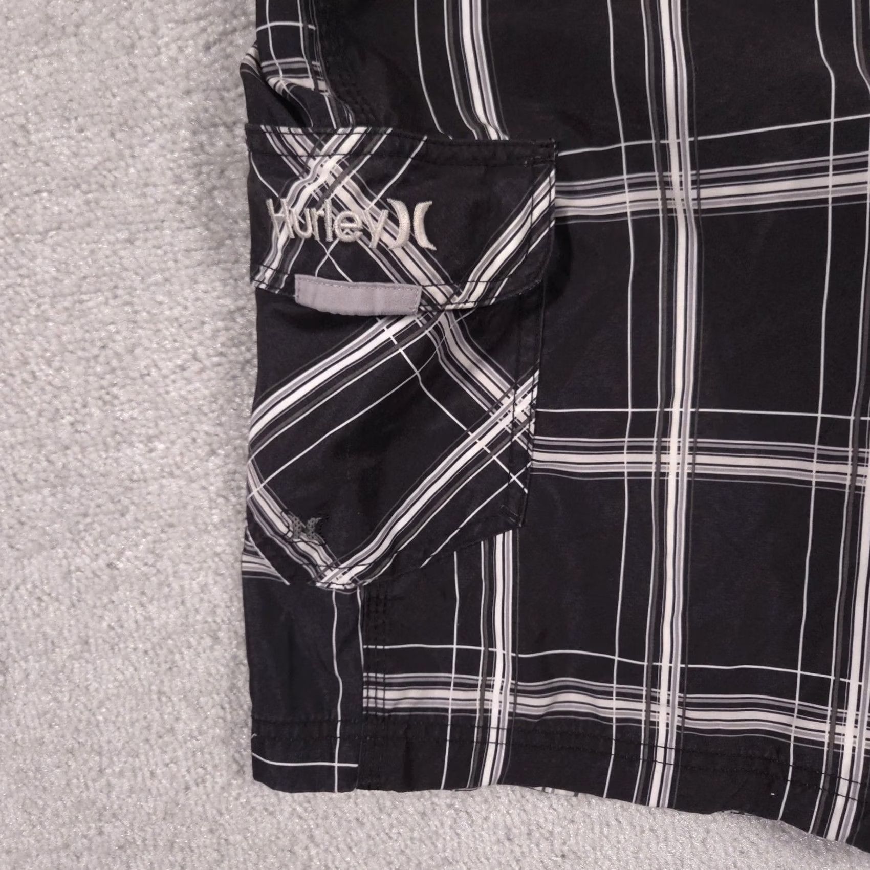 Hurley Hurley Shorts Mens Large Black White Plaid Board Shorts Swim Trunks 2009 Size US 34 / EU 50 - 4 Thumbnail