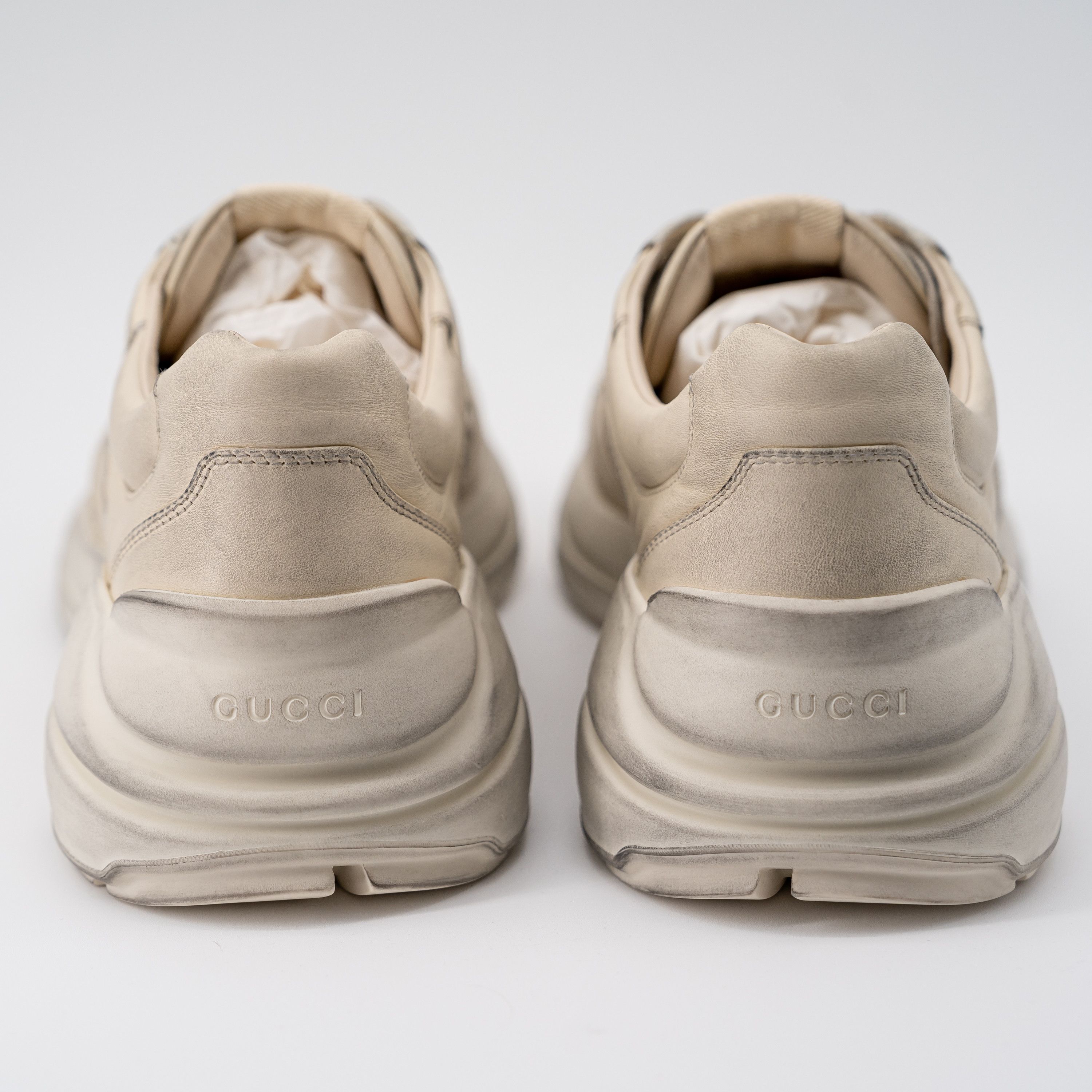 Gucci size 12G - Gucci Rhyton Distressed Sneaker Ivory Leather Size US 12.5 / EU 45-46 - 2 Thumbnail