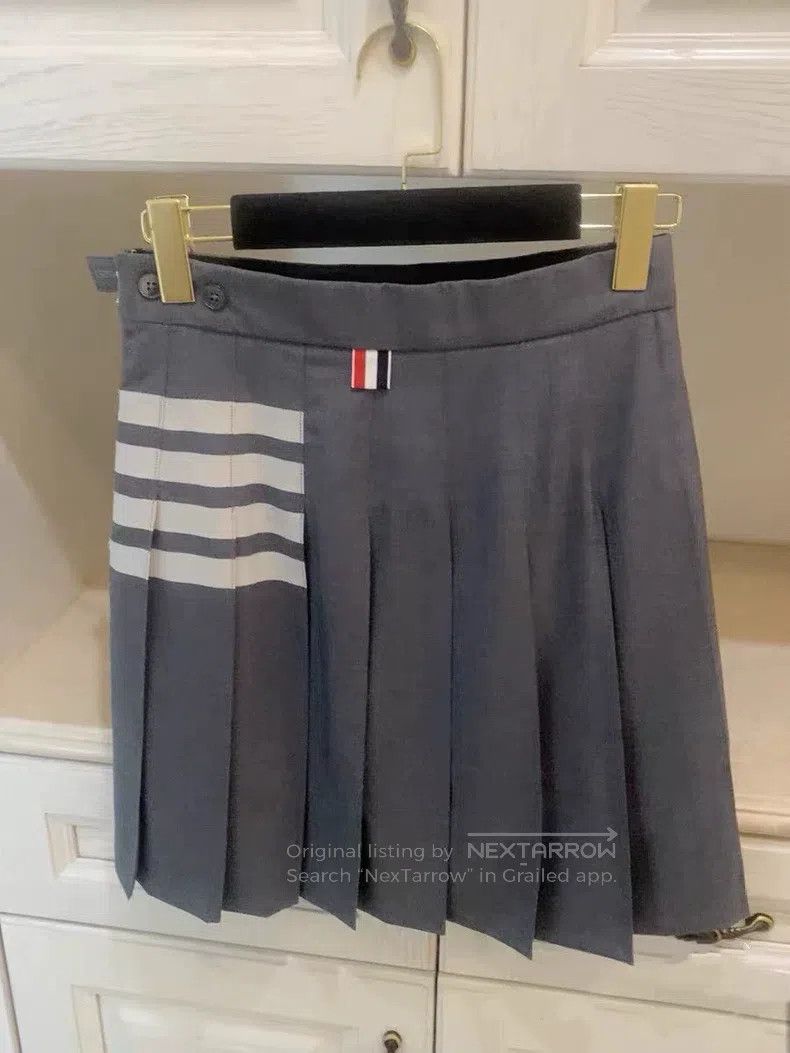 Thom Browne Thom Browne Gray pleated skirt Size 26" / US 2 / IT 38 - 1 Thumbnail