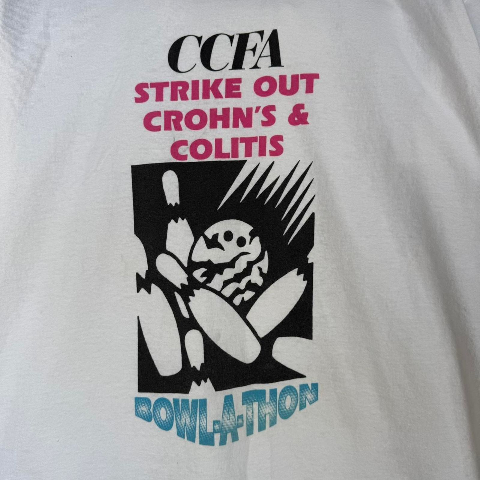 Fruit Of The Loom Vintage 90s Bowling Bowl-a-thon T-Shirt White Size US XL / EU 56 / 4 - 4 Thumbnail