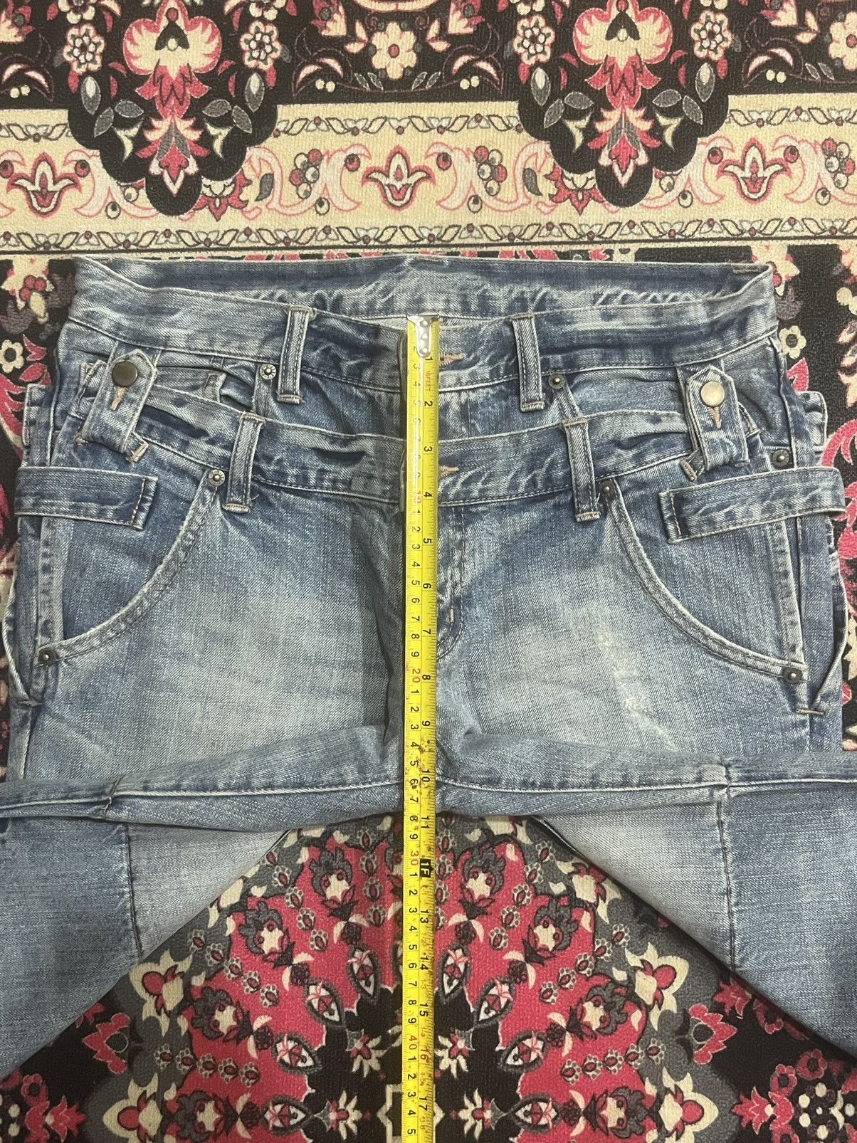 PPFM Vintage Payton Place For Men Double Waist Distressed Jeans Size US 31 - 12 Thumbnail