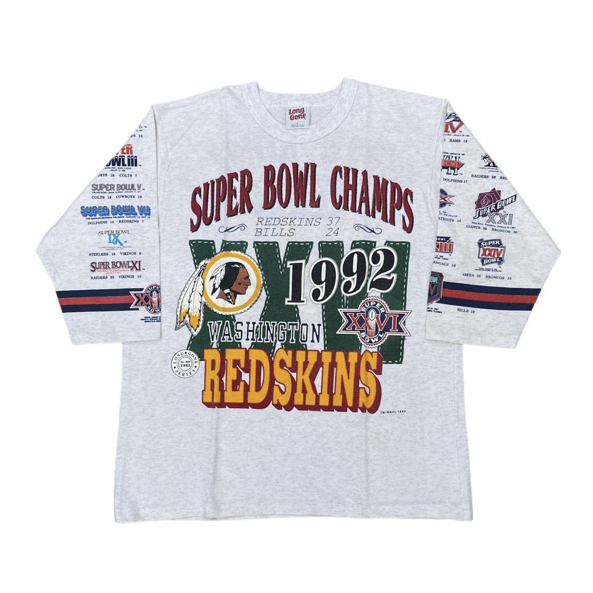 NFL Vintage 90s Long gone Super bowl Redskins tee Size US L / EU 52-54 / 3 - 2 Thumbnail